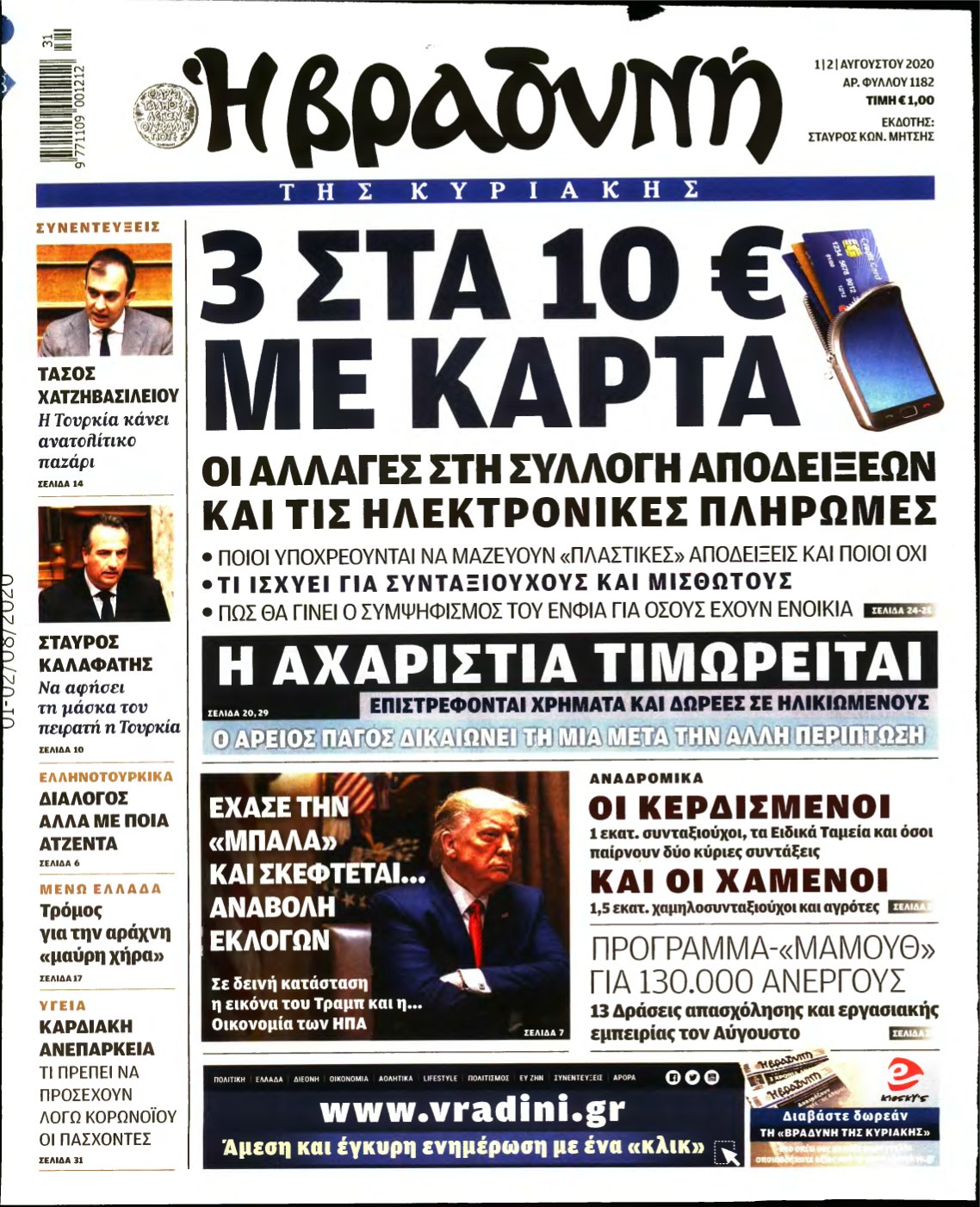 ΒΡΑΔΥΝΗ ΤΗΣ ΚΥΡΙΑΚΗΣ – 01/08/2020