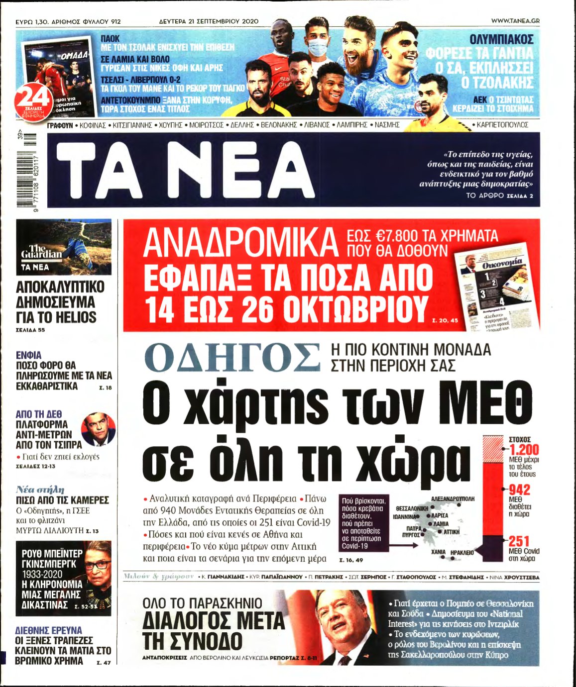 ΤΑ ΝΕΑ – 21/09/2020