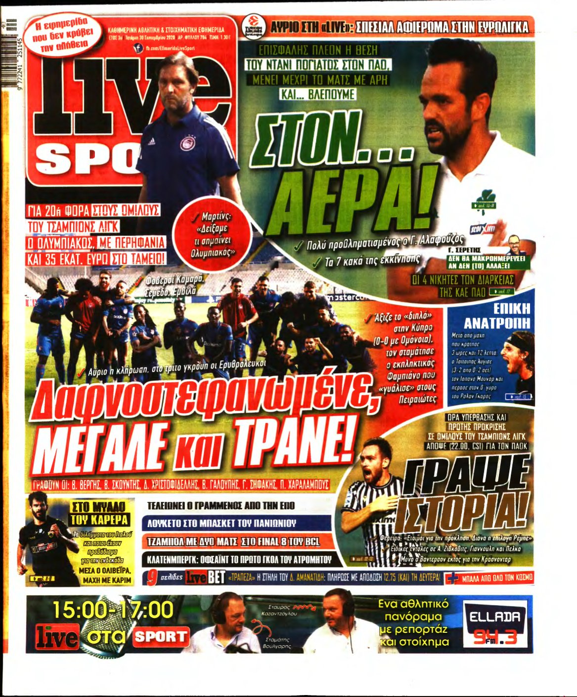 LIVE SPORT – 30/09/2020