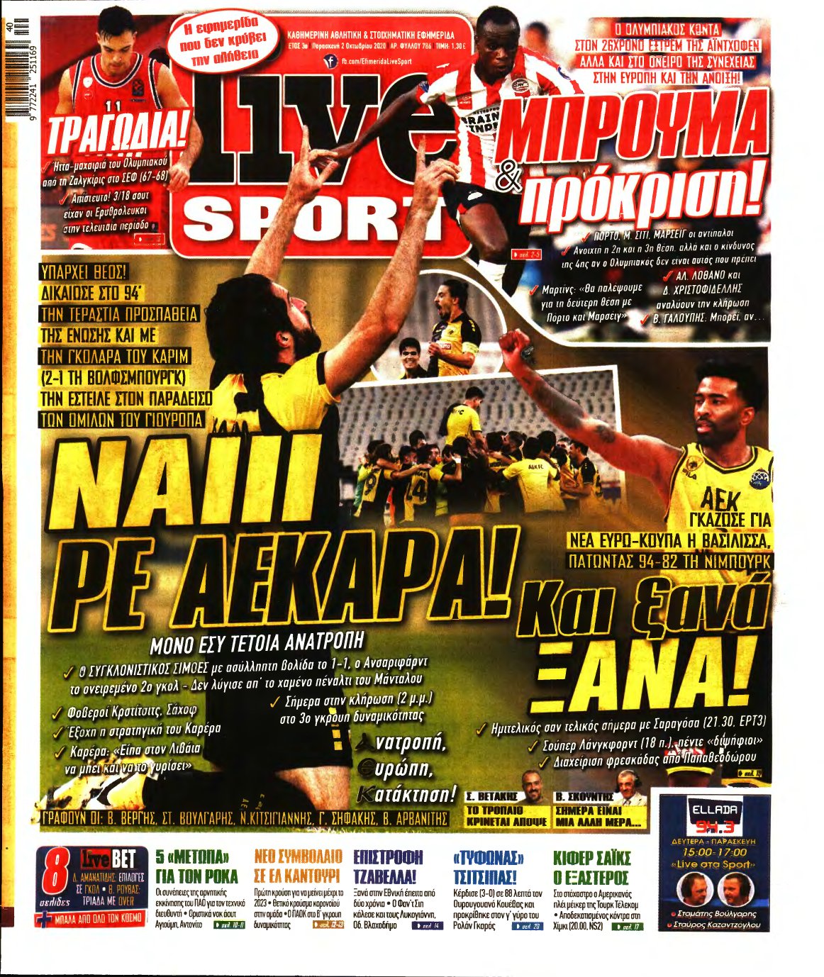 LIVE SPORT – 02/10/2020