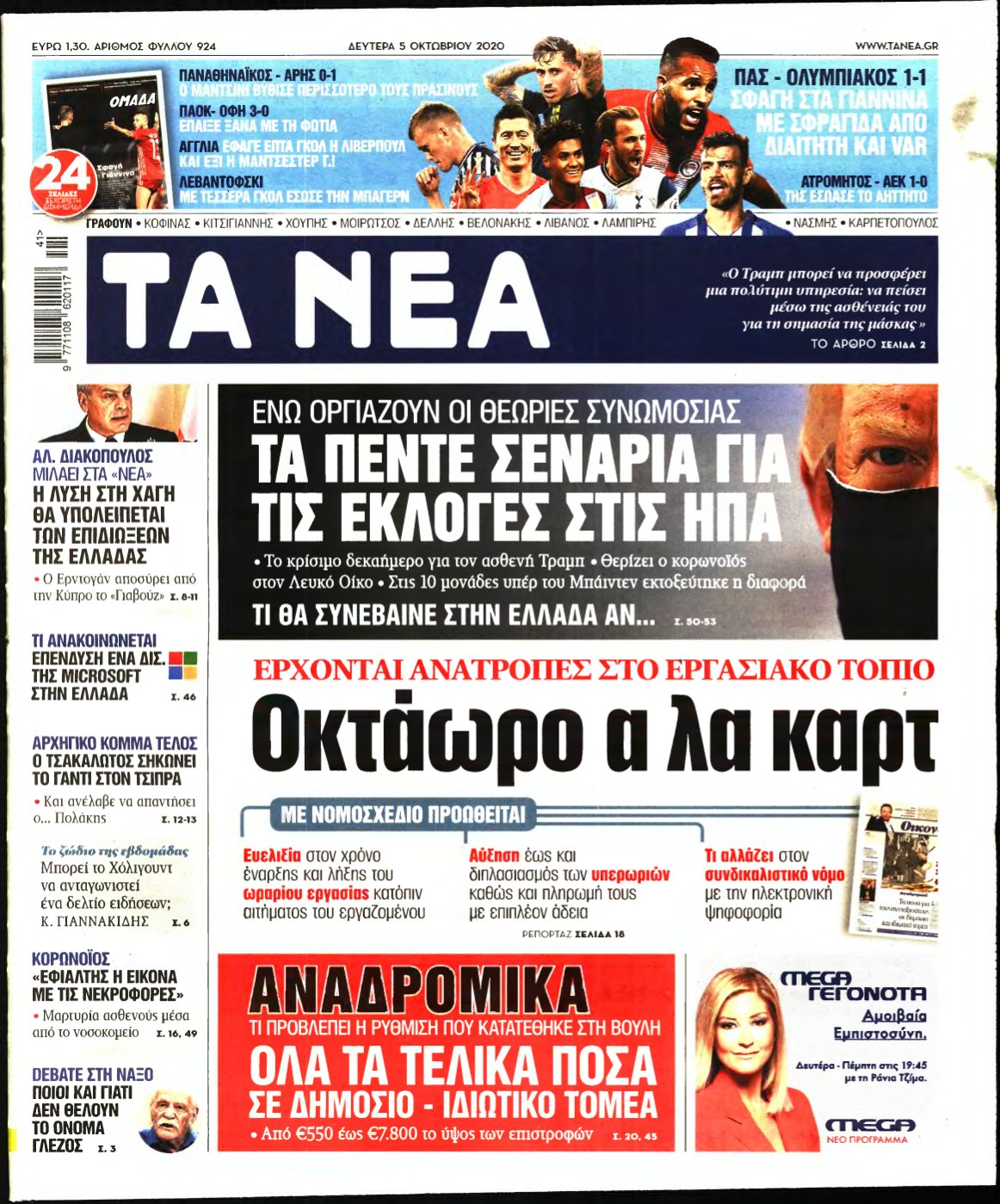 ΤΑ ΝΕΑ – 05/10/2020
