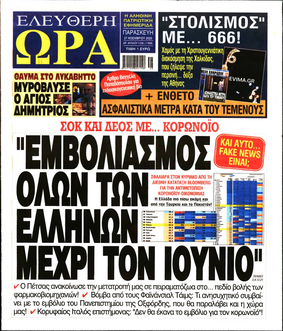 ΕΛΕΥΘΕΡΗ ΩΡΑ – 27/11/2020