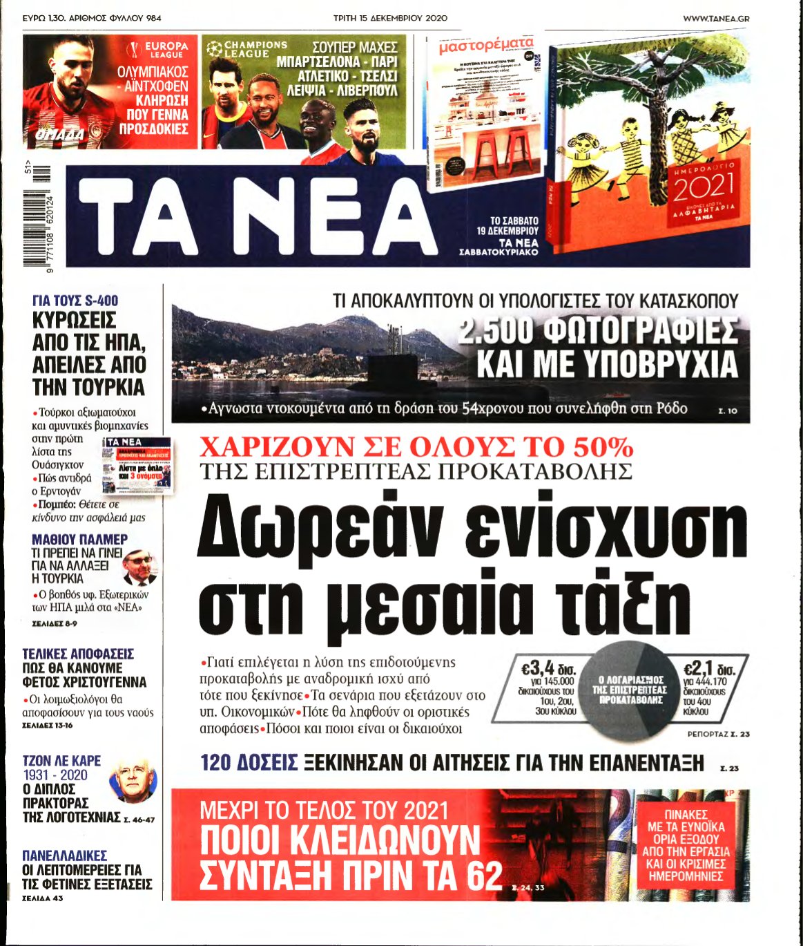 ΤΑ ΝΕΑ – 15/12/2020