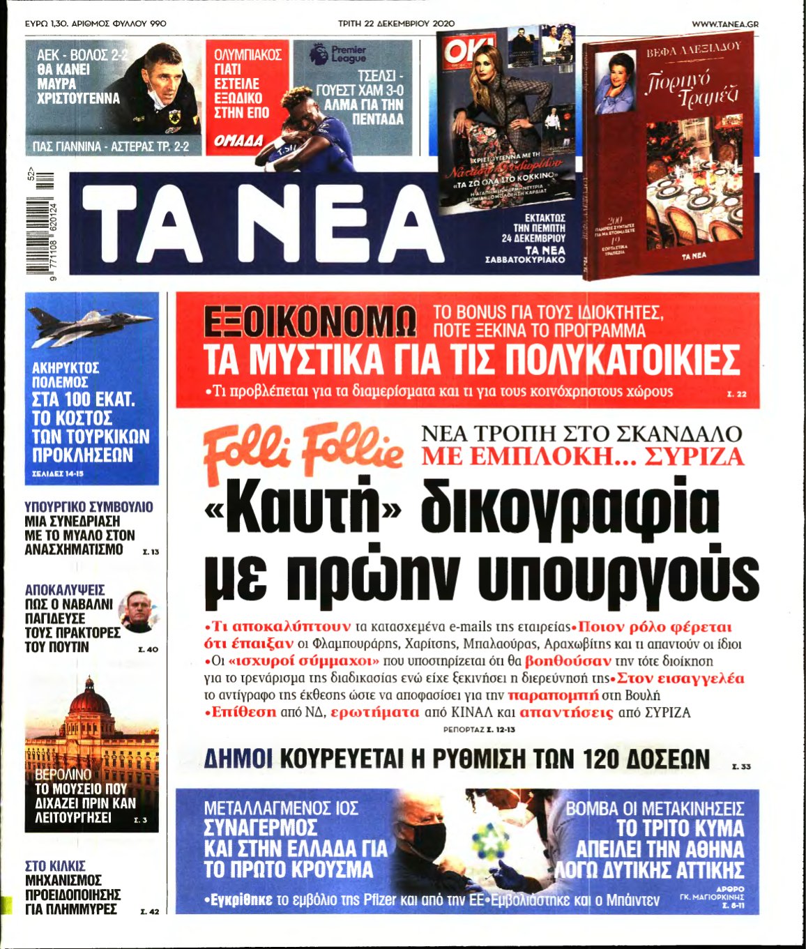 ΤΑ ΝΕΑ – 22/12/2020