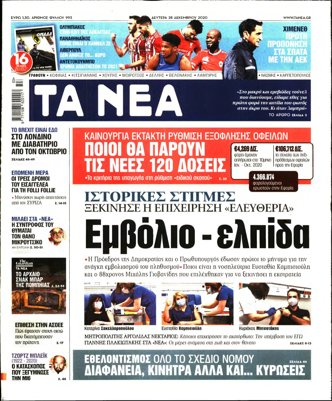 ΤΑ ΝΕΑ – 28/12/2020