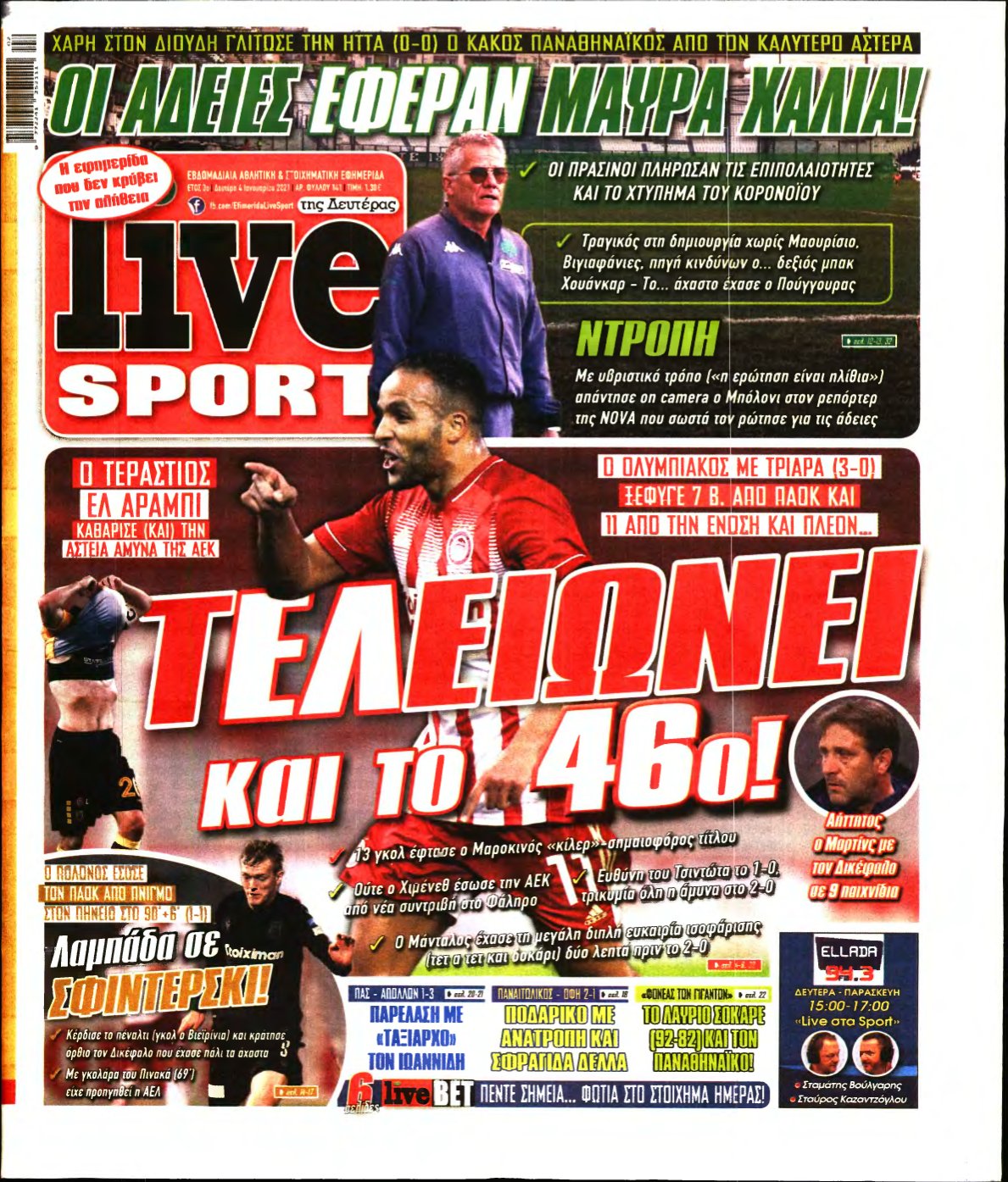 LIVE SPORT – 04/01/2021
