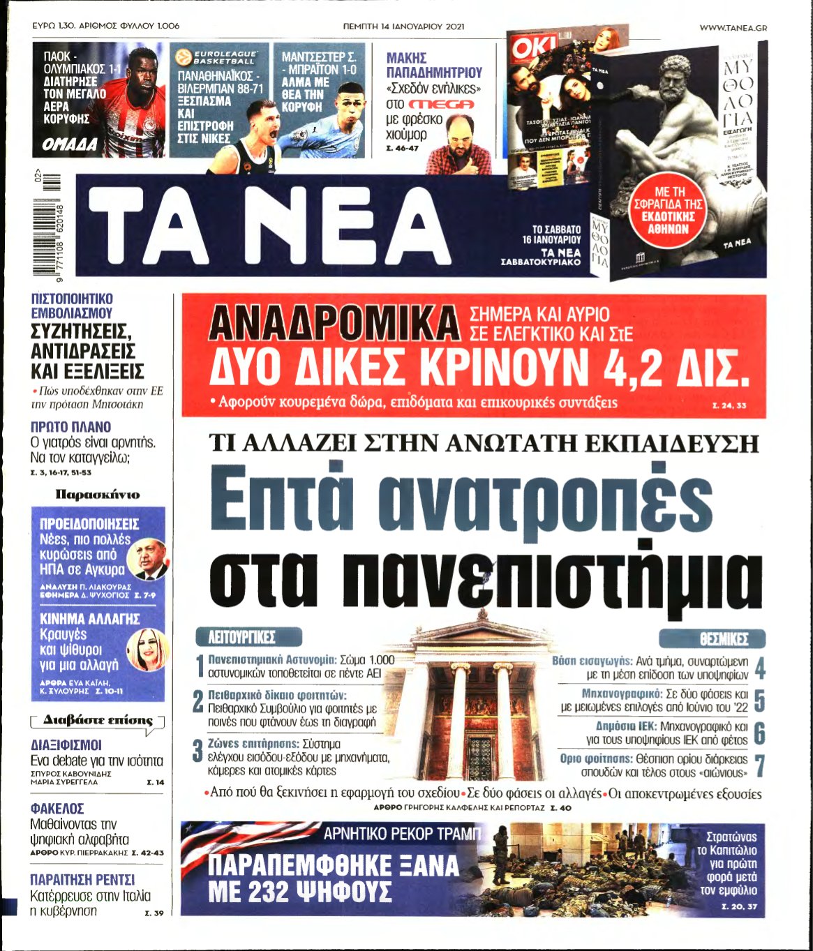 ΤΑ ΝΕΑ – 14/01/2021