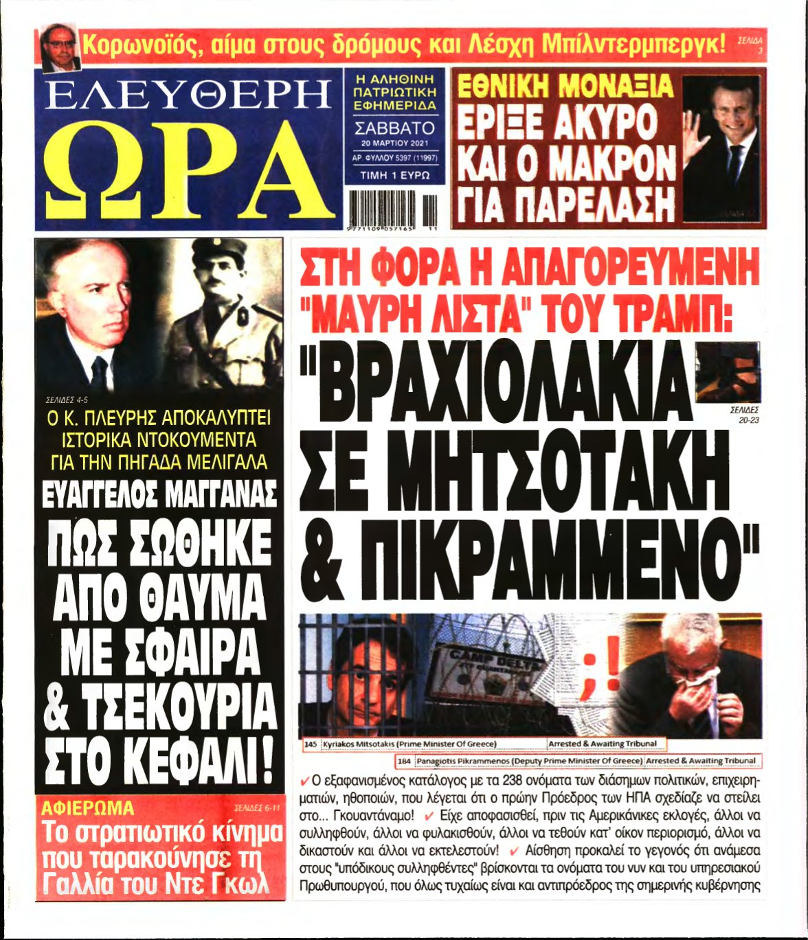 ΕΛΕΥΘΕΡΗ ΩΡΑ – 20/03/2021