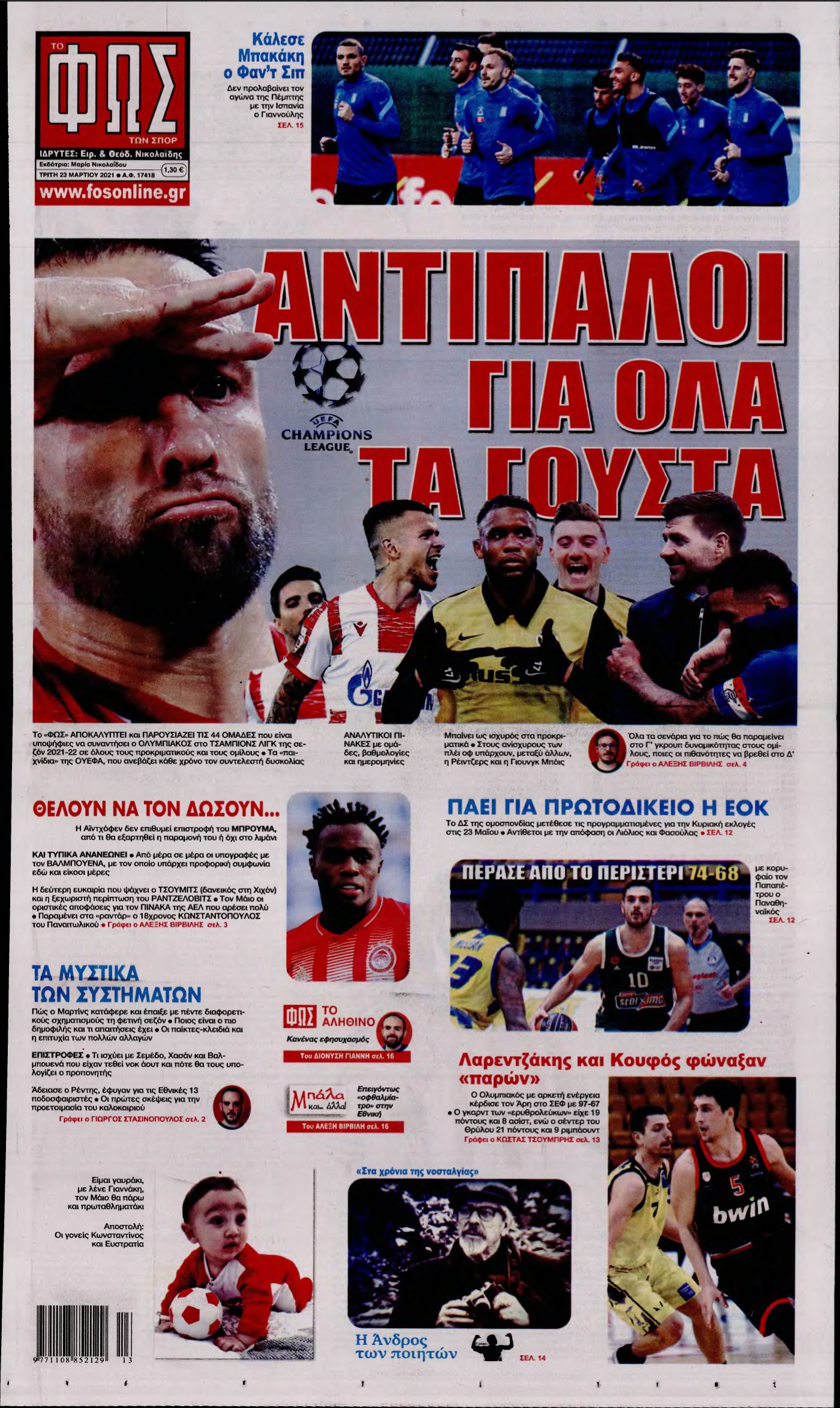 ΦΩΣ ΤΩΝ ΣΠΟΡ – 23/03/2021