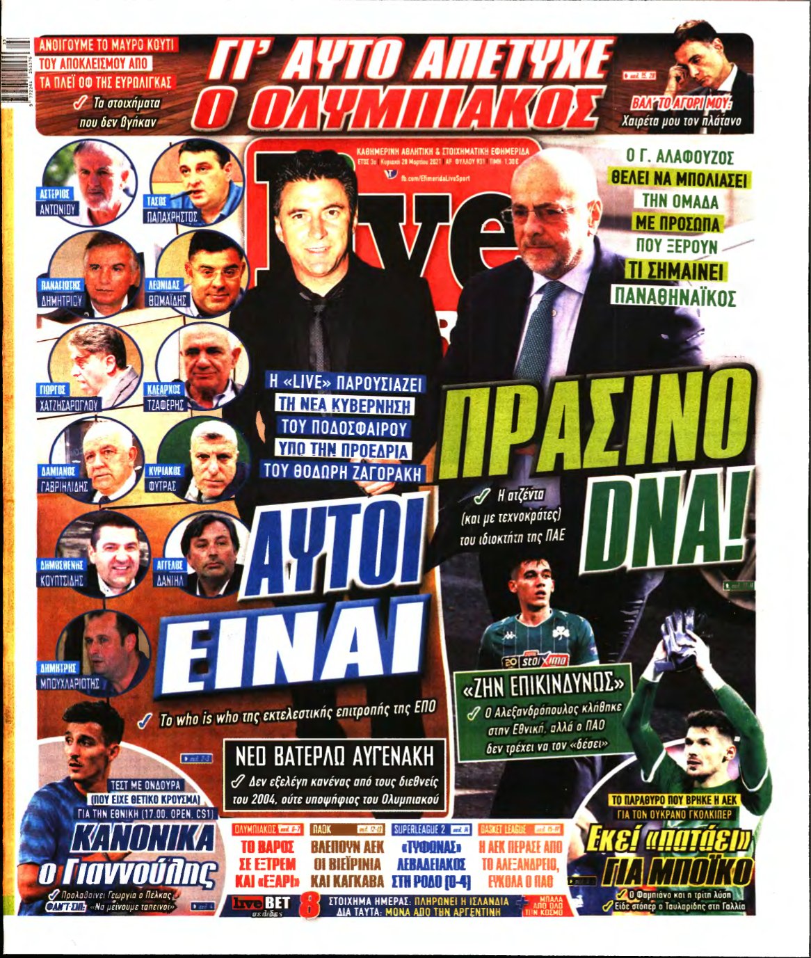 LIVE SPORT ΚΥΡΙΑΚΗΣ – 28/03/2021