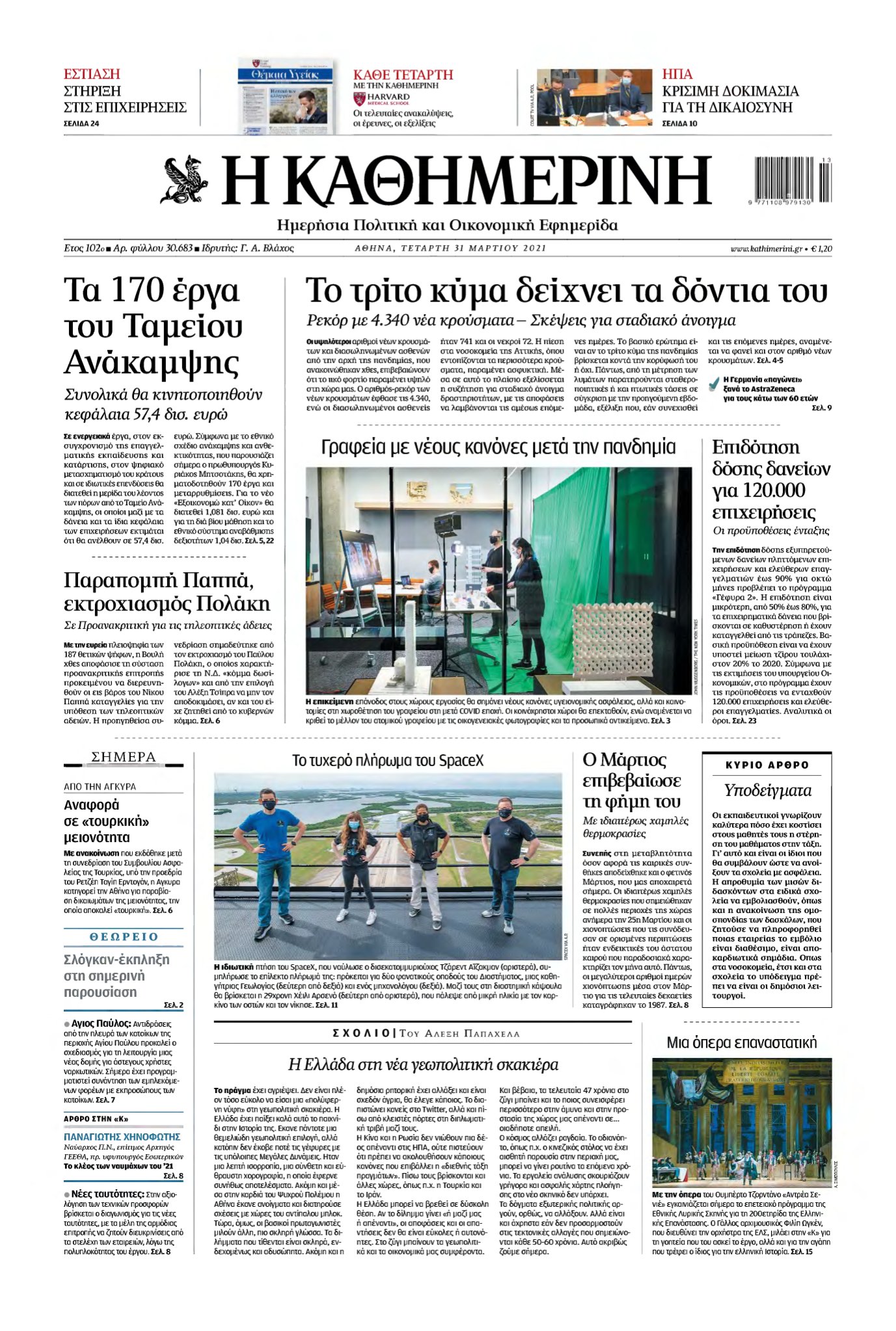 ΚΑΘΗΜΕΡΙΝΗ – 31/03/2021