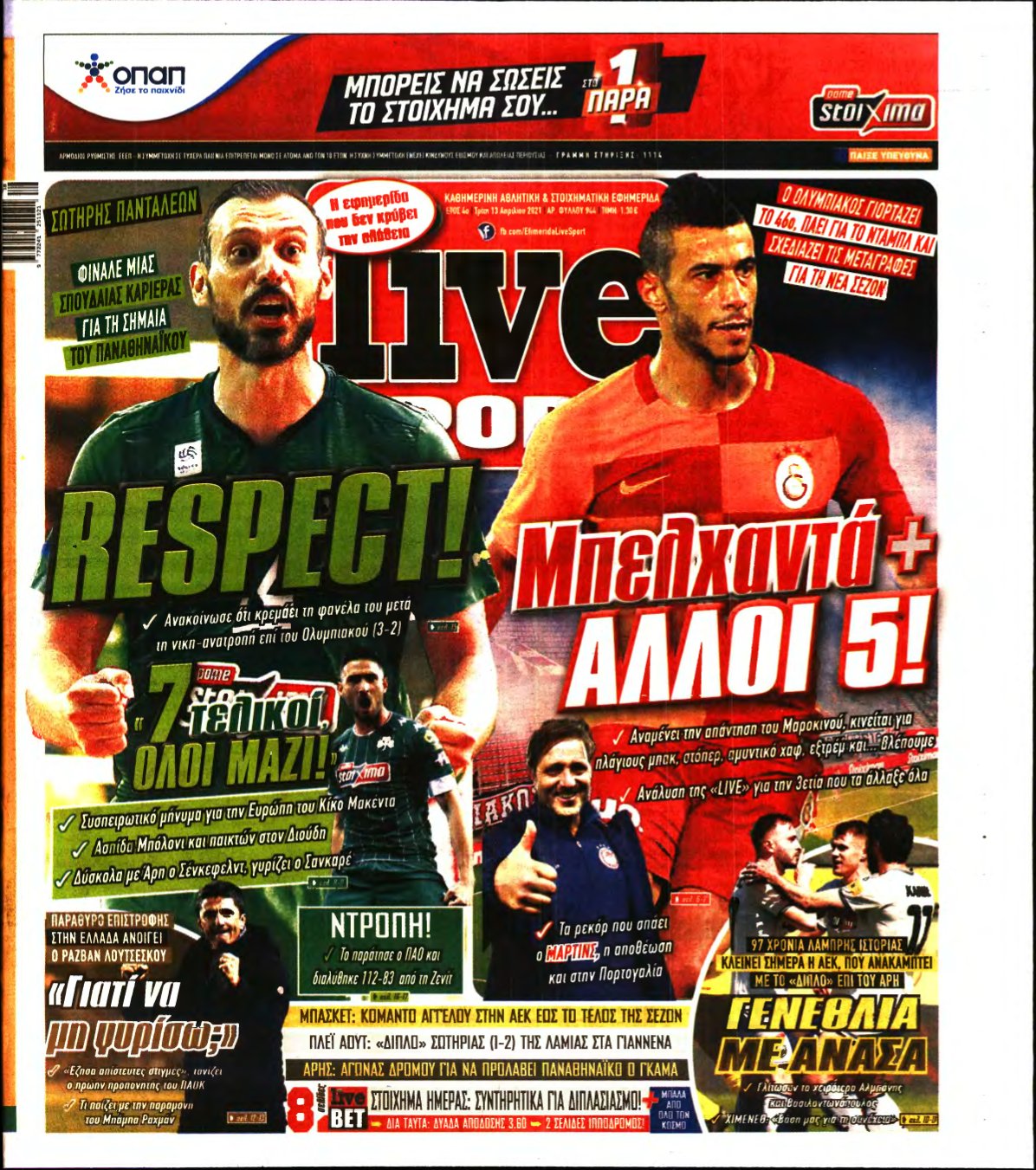 LIVE SPORT – 13/04/2021