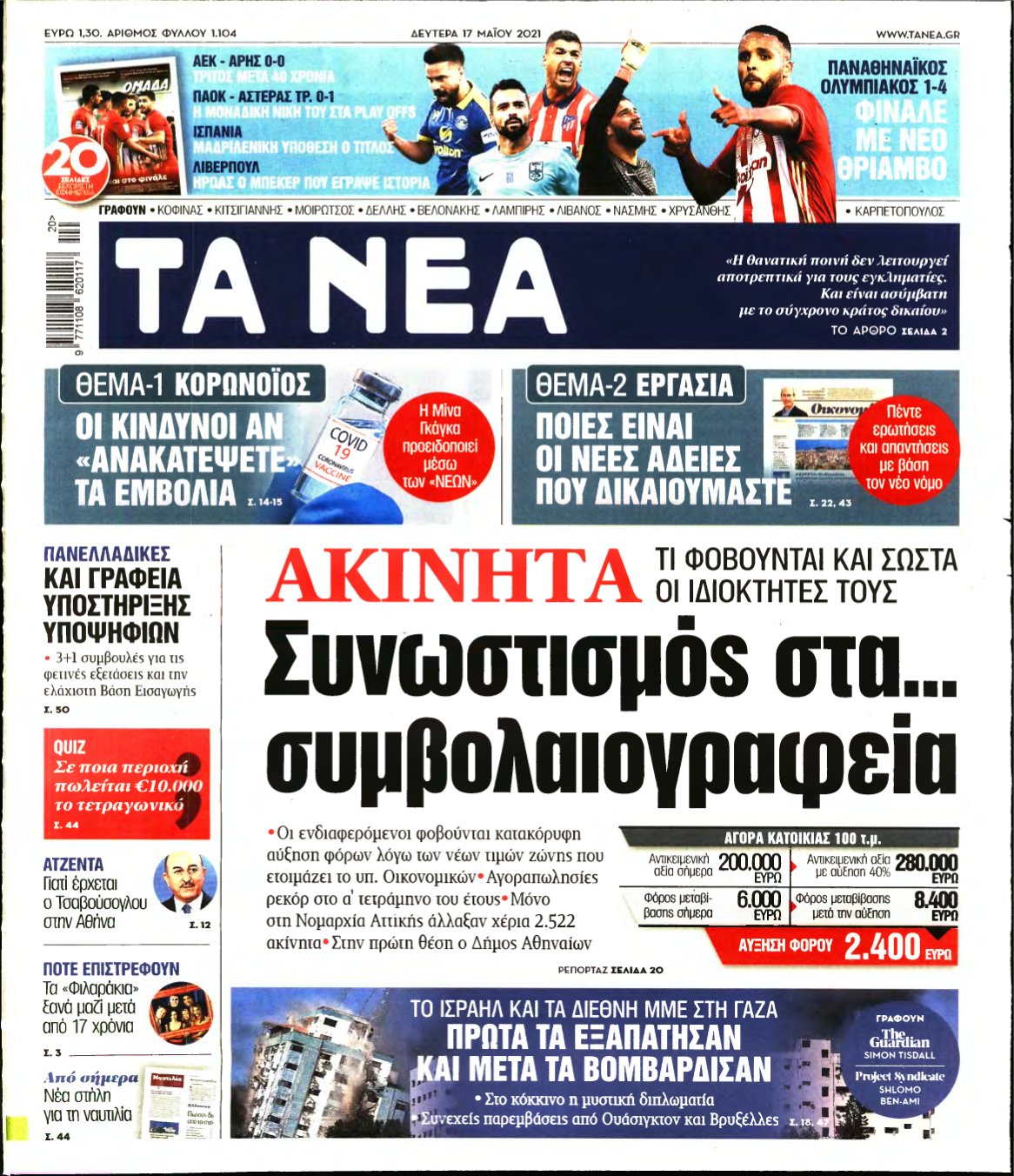 ΤΑ ΝΕΑ – 17/05/2021