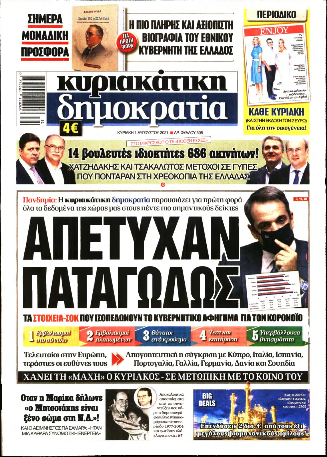 ΚΥΡΙΑΚΑΤΙΚΗ ΔΗΜΟΚΡΑΤΙΑ – 01/08/2021