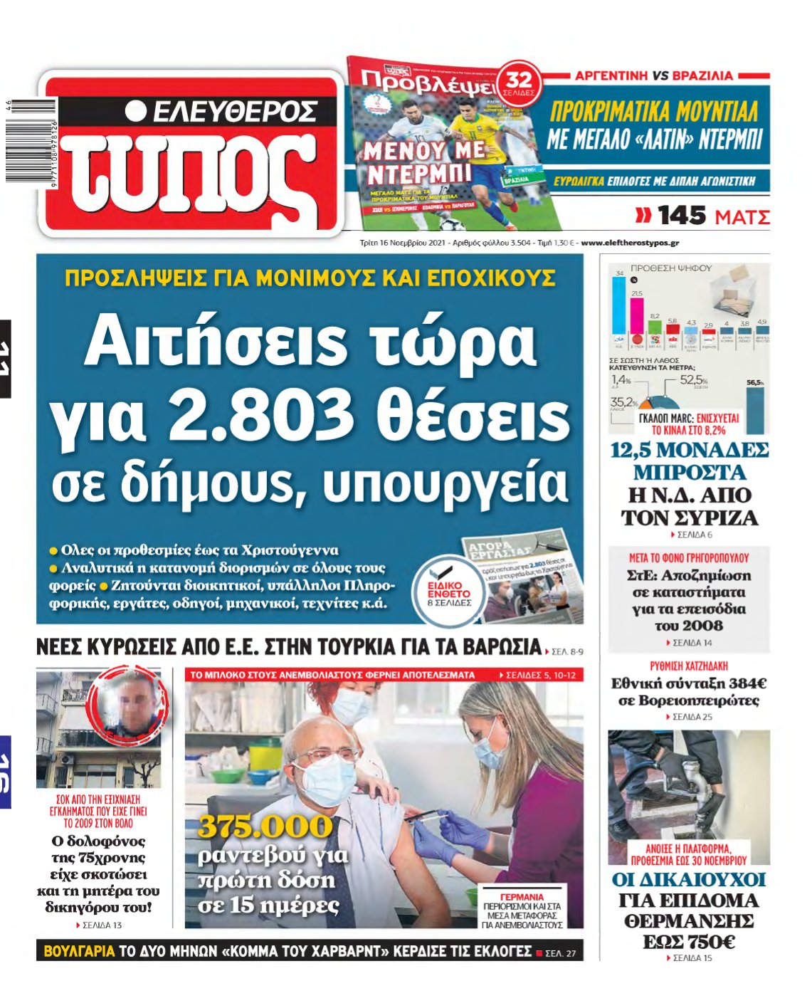 ΕΛΕΥΘΕΡΟΣ ΤΥΠΟΣ – 16/11/2021