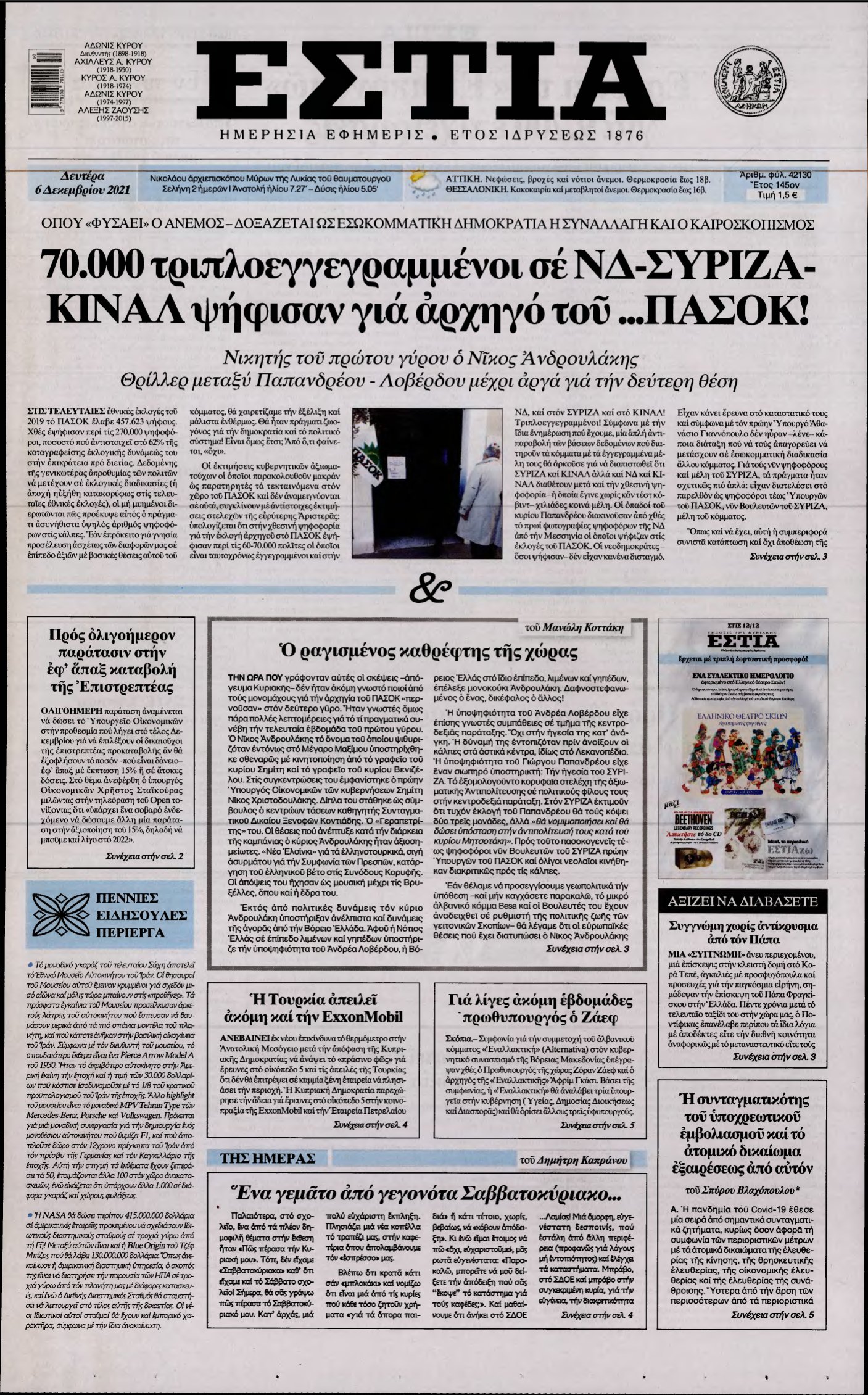 ΕΣΤΙΑ – 06/12/2021