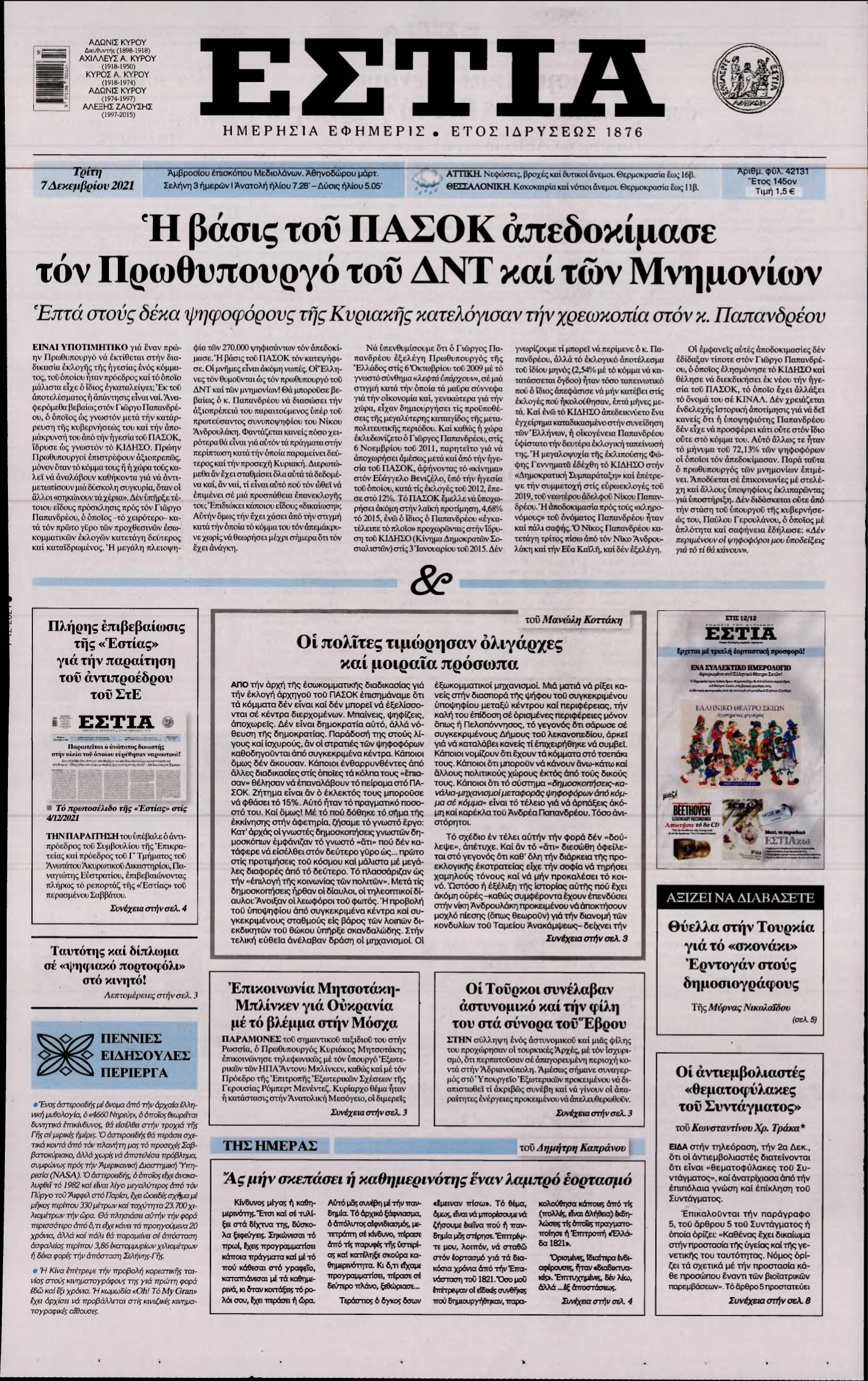 ΕΣΤΙΑ – 07/12/2021