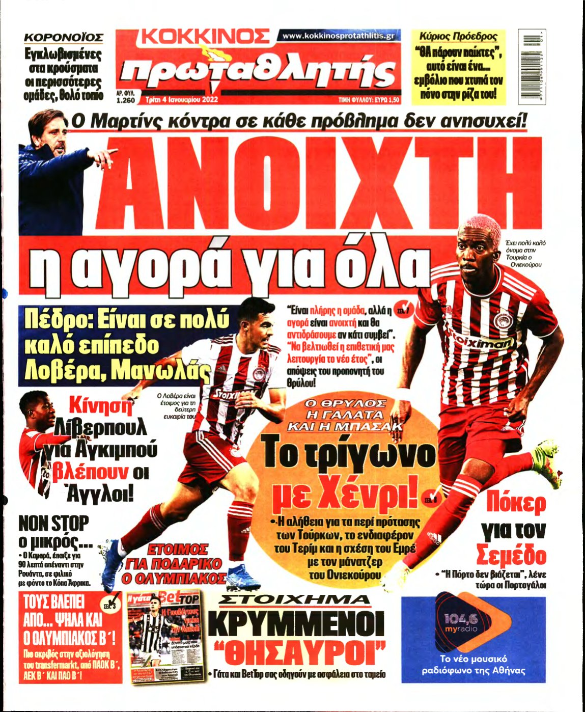 ΠΡΩΤΑΘΛΗΤΗΣ – 04/01/2022