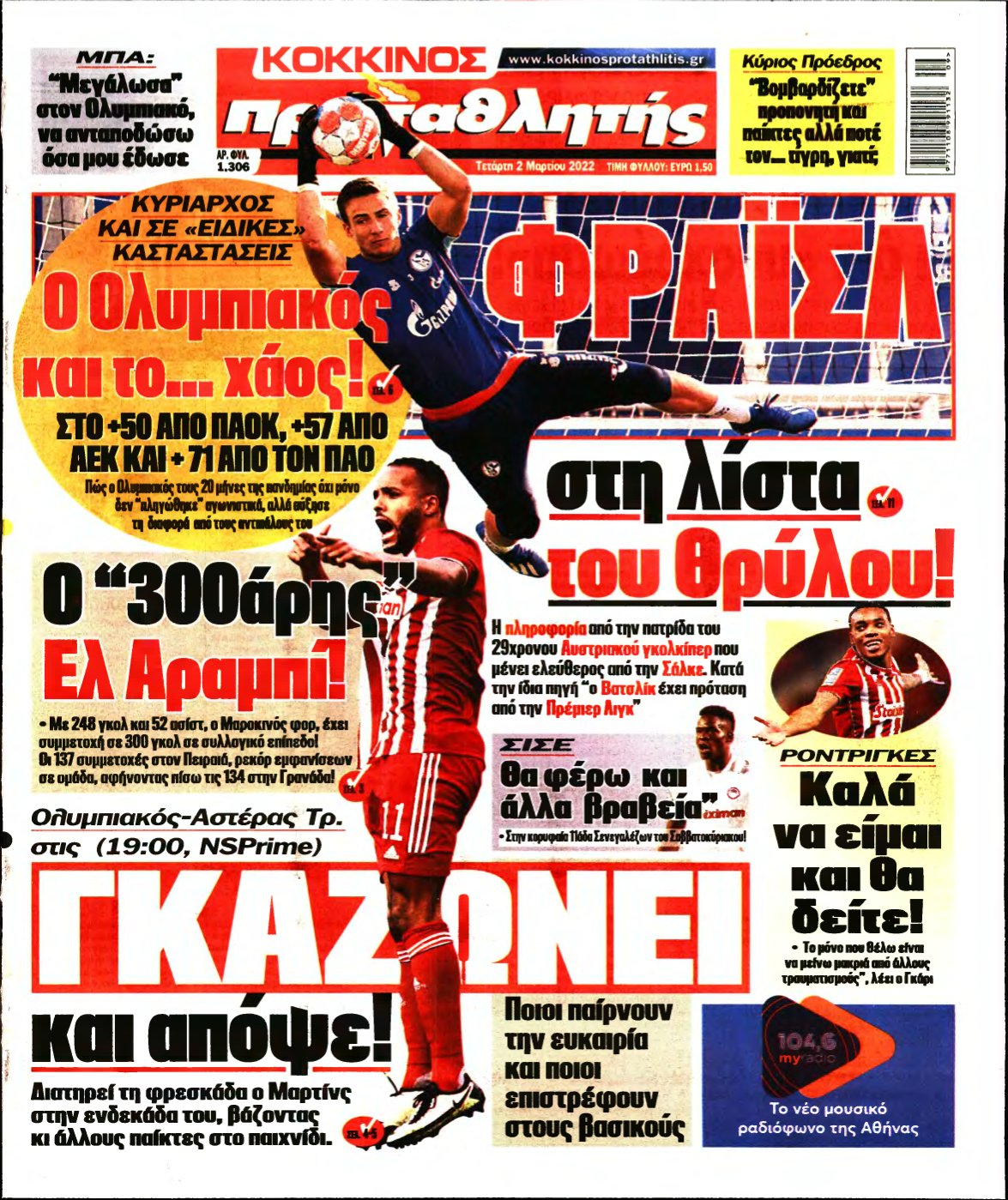 ΠΡΩΤΑΘΛΗΤΗΣ – 02/03/2022