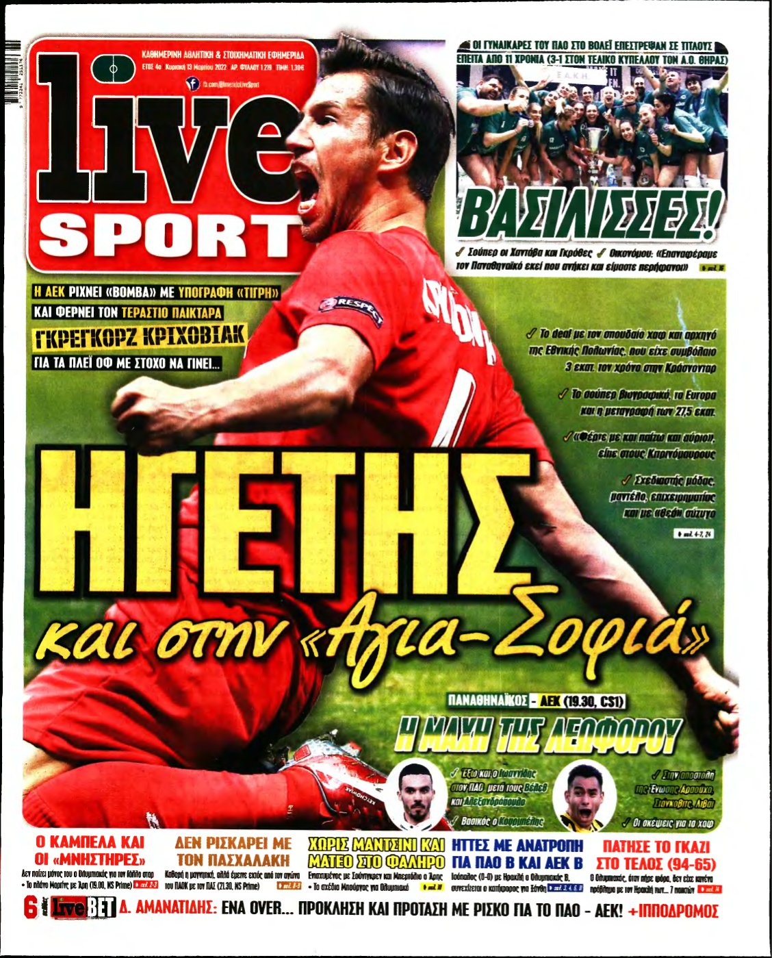 LIVE SPORT ΚΥΡΙΑΚΗΣ – 13/03/2022