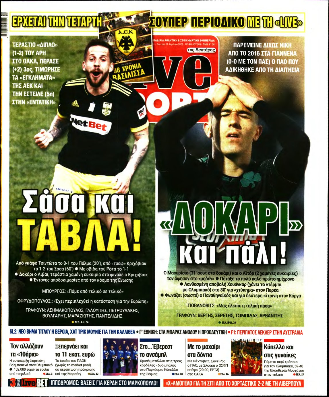 LIVE SPORT – 11/04/2022