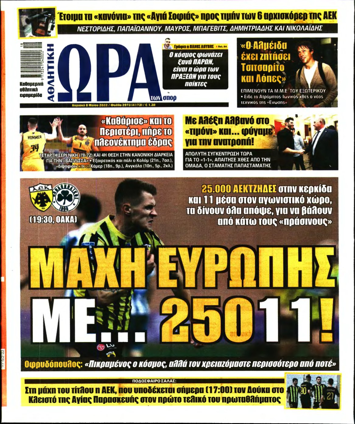 ΩΡΑ ΤΩΝ ΣΠΟΡ ΤΗΣ ΚΥΡΙΑΚΗΣ – 08/05/2022