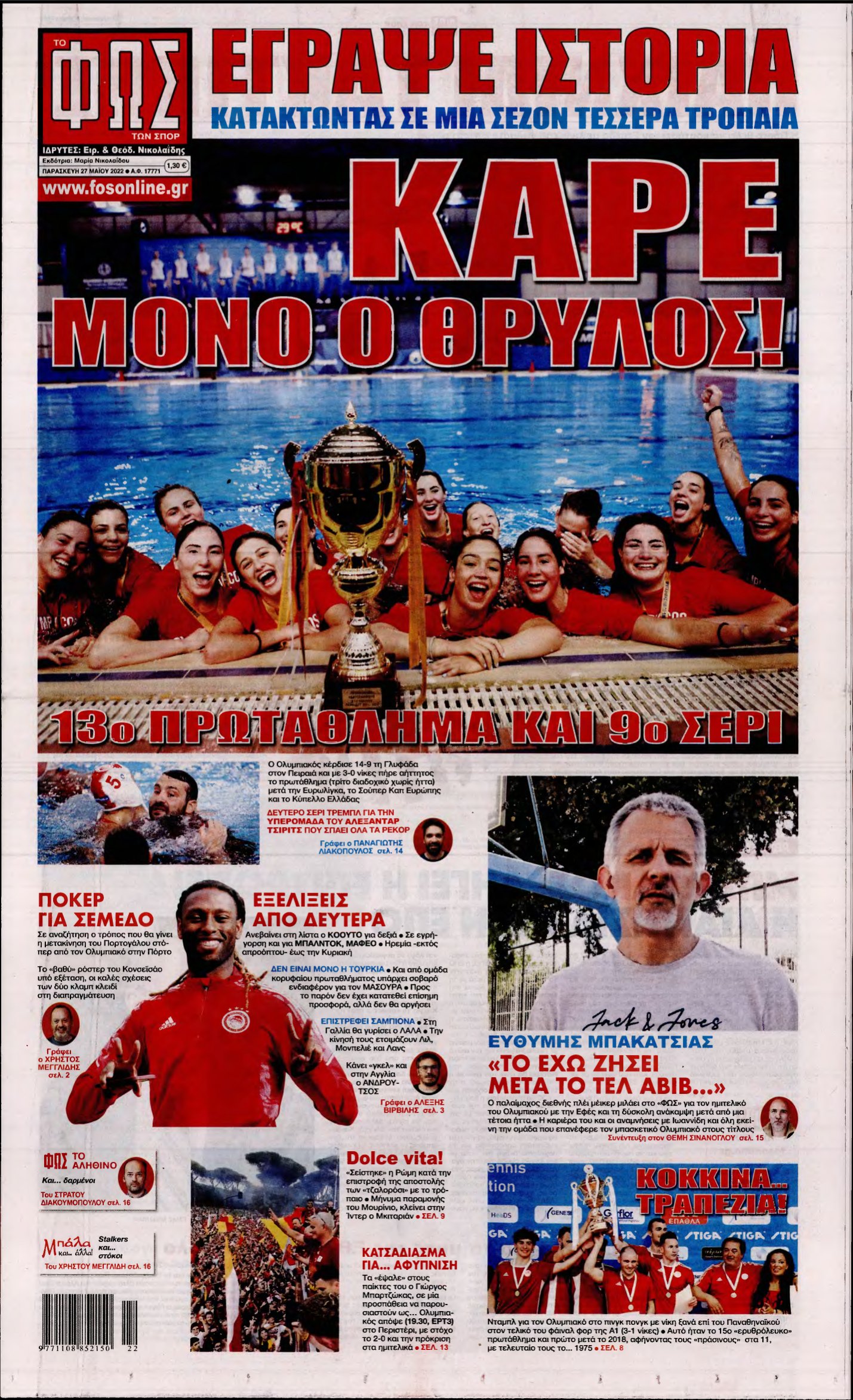 ΦΩΣ ΤΩΝ ΣΠΟΡ – 27/05/2022