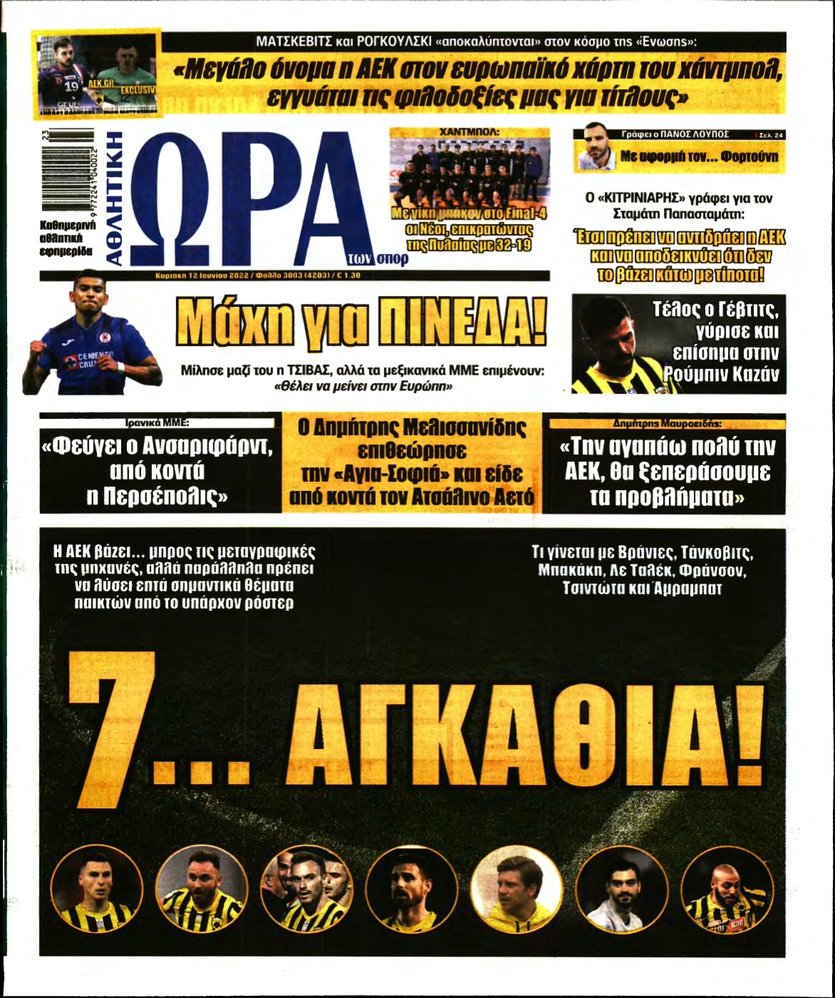 ΩΡΑ ΤΩΝ ΣΠΟΡ ΤΗΣ ΚΥΡΙΑΚΗΣ – 12/06/2022