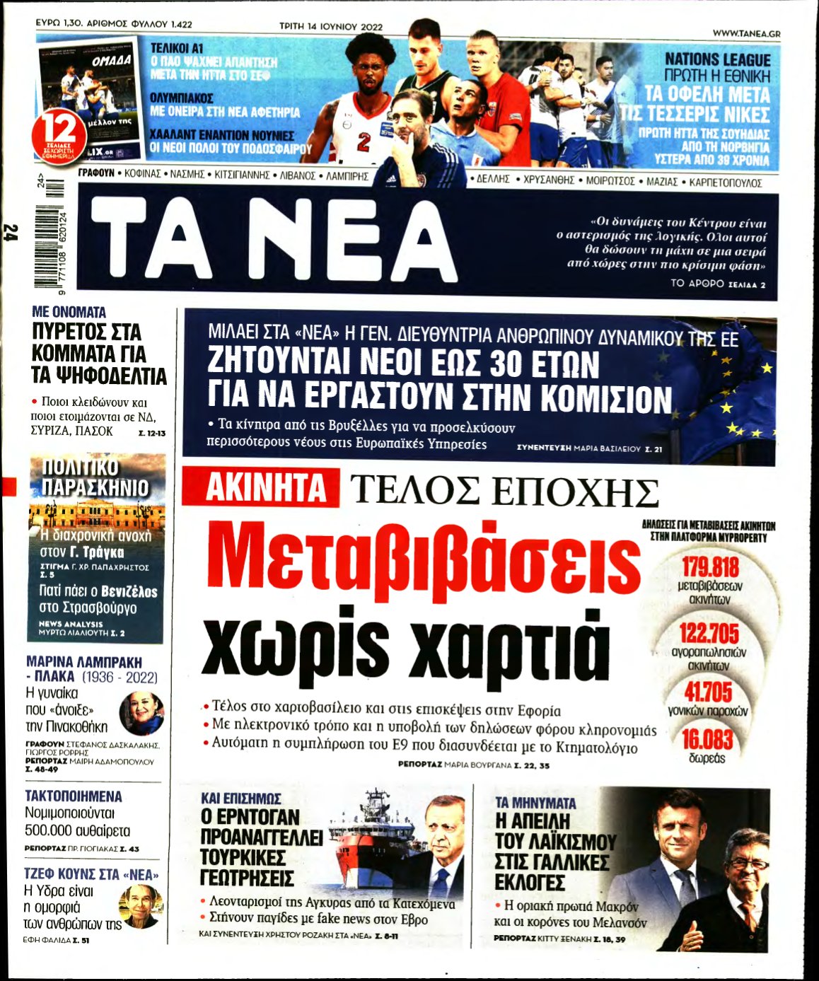 ΤΑ ΝΕΑ – 14/06/2022