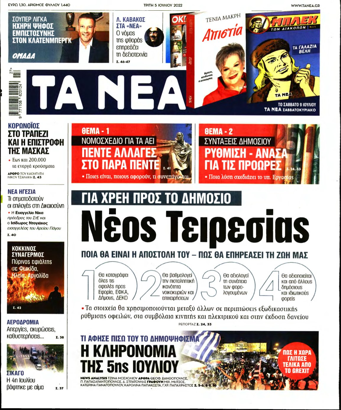 ΤΑ ΝΕΑ – 05/07/2022