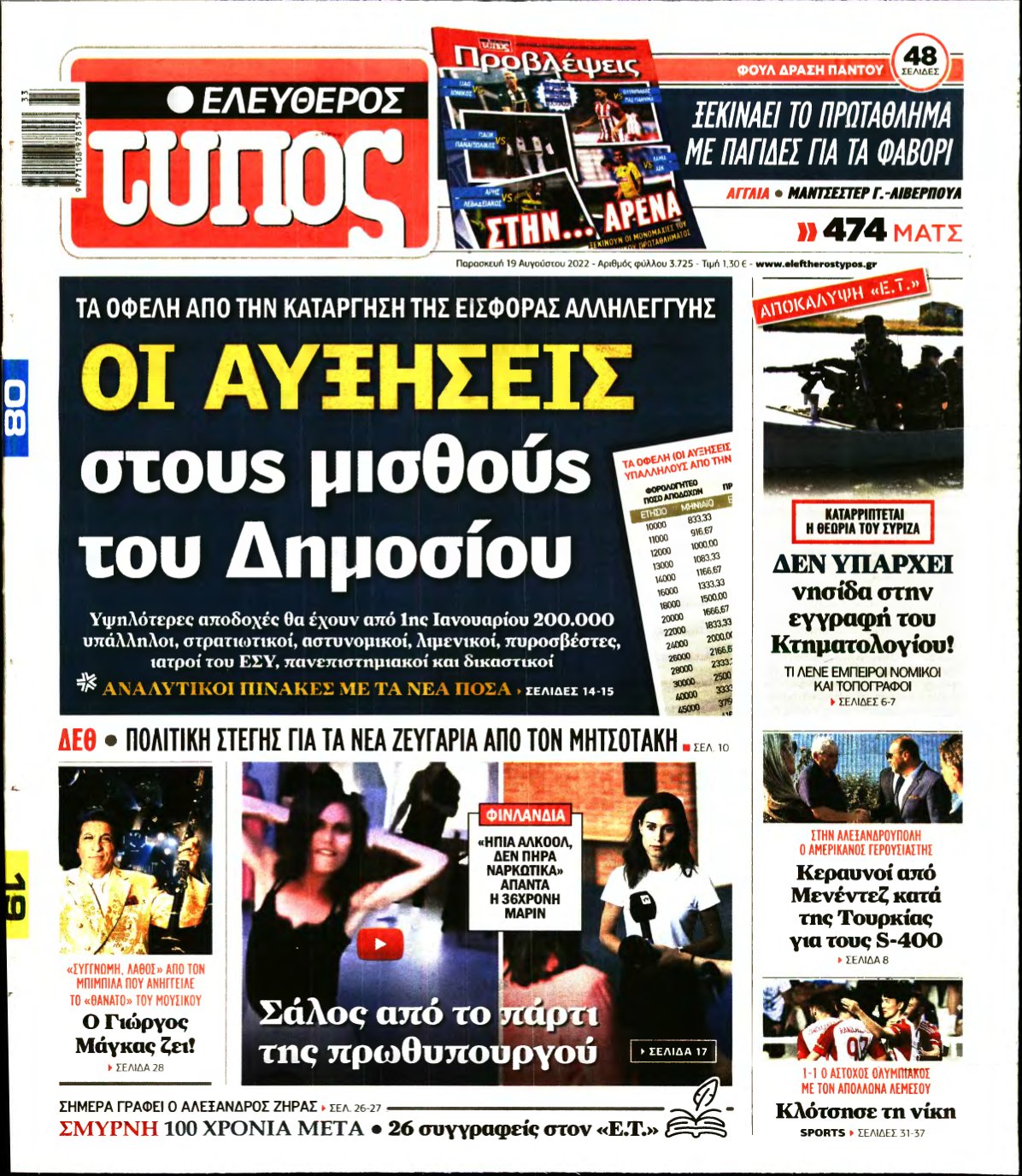 ΕΛΕΥΘΕΡΟΣ ΤΥΠΟΣ – 19/08/2022