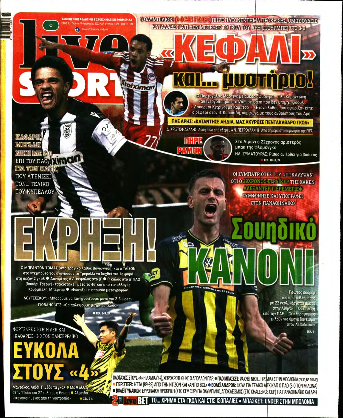 LIVE SPORT – 19/01/2023
