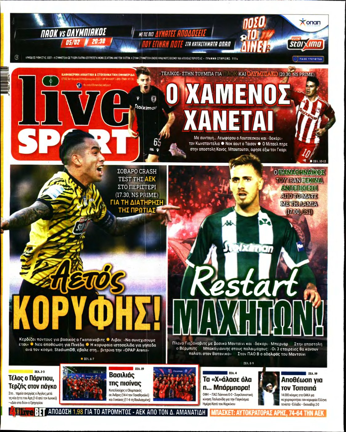 LIVE SPORT ΚΥΡΙΑΚΗΣ – 05/02/2023