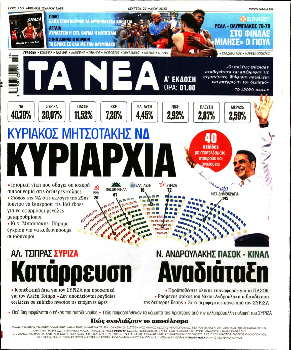 ΤΑ ΝΕΑ – 22/05/2023