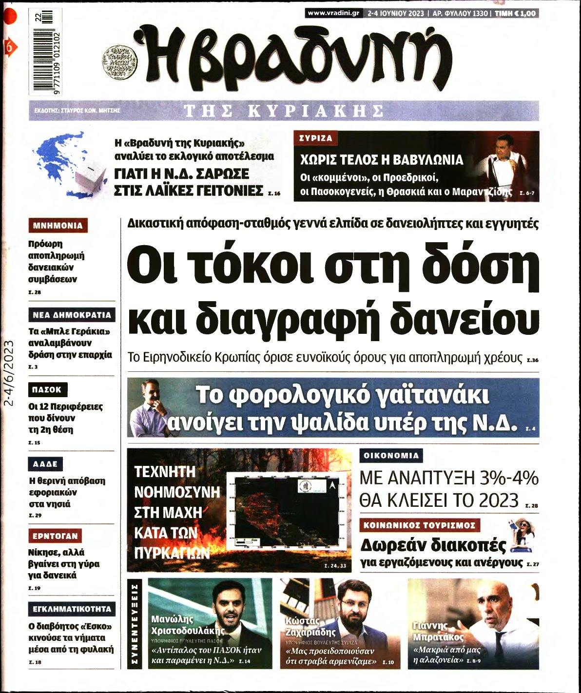 ΒΡΑΔΥΝΗ ΤΗΣ ΚΥΡΙΑΚΗΣ – 02/06/2023