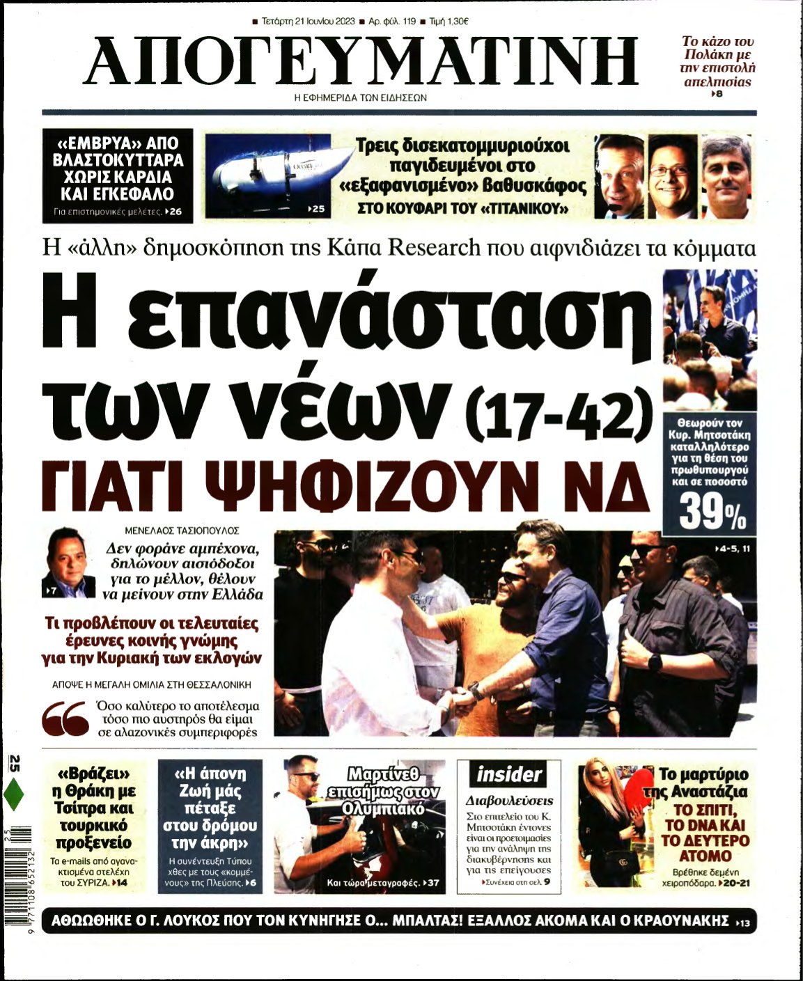 ΑΠΟΓΕΥΜΑΤΙΝΗ – 21/06/2023