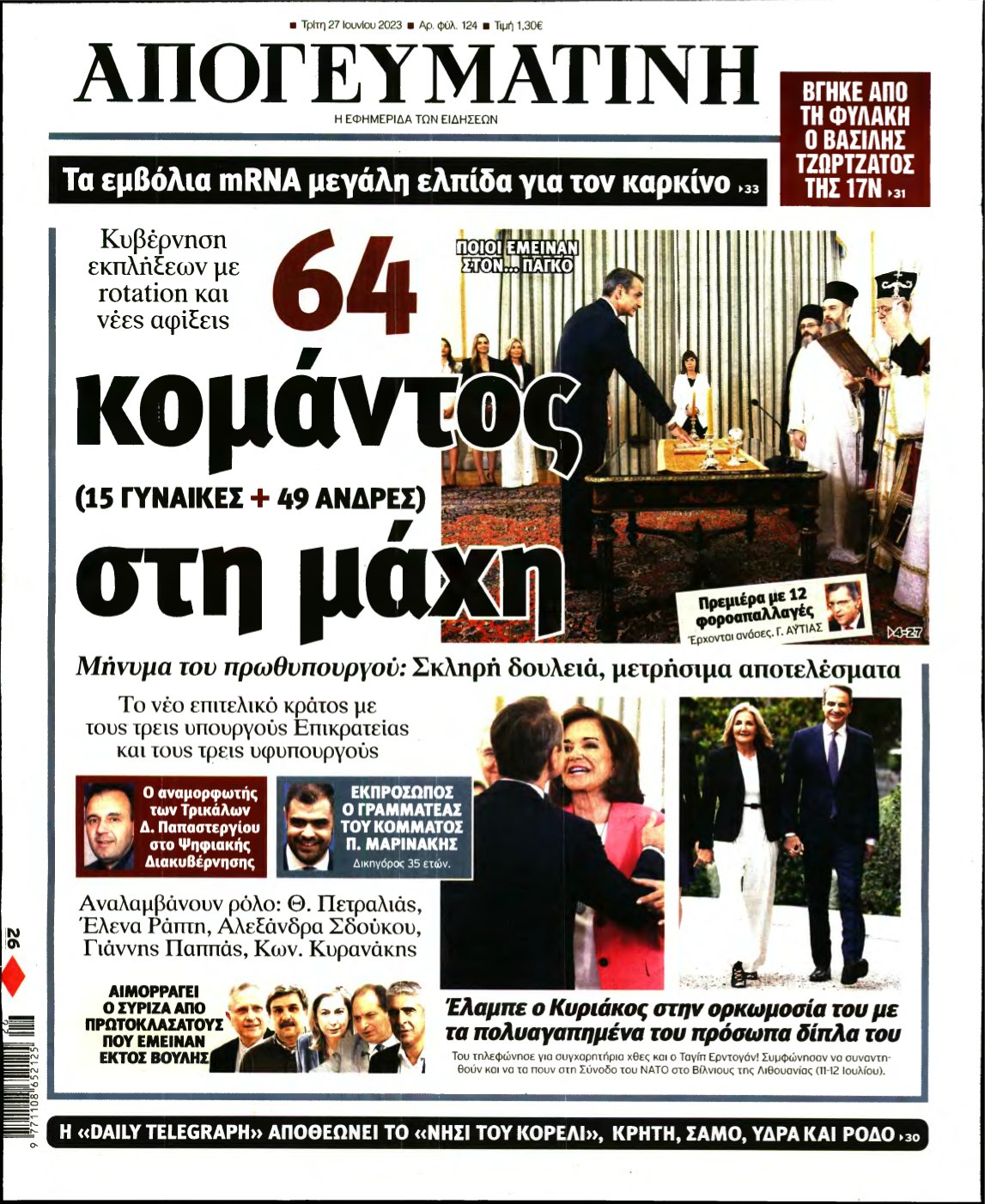 ΑΠΟΓΕΥΜΑΤΙΝΗ – 27/06/2023