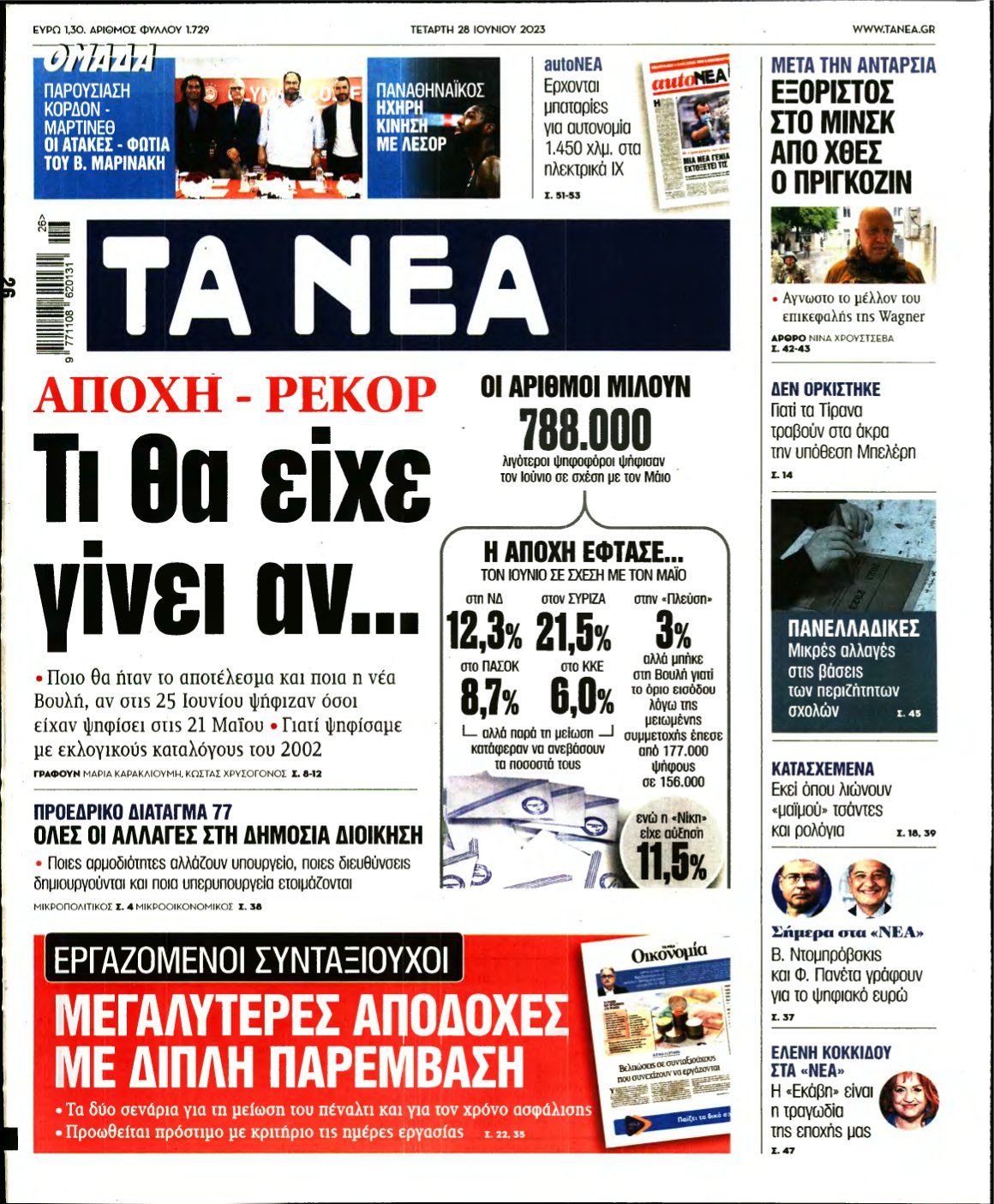 ΤΑ ΝΕΑ – 28/06/2023