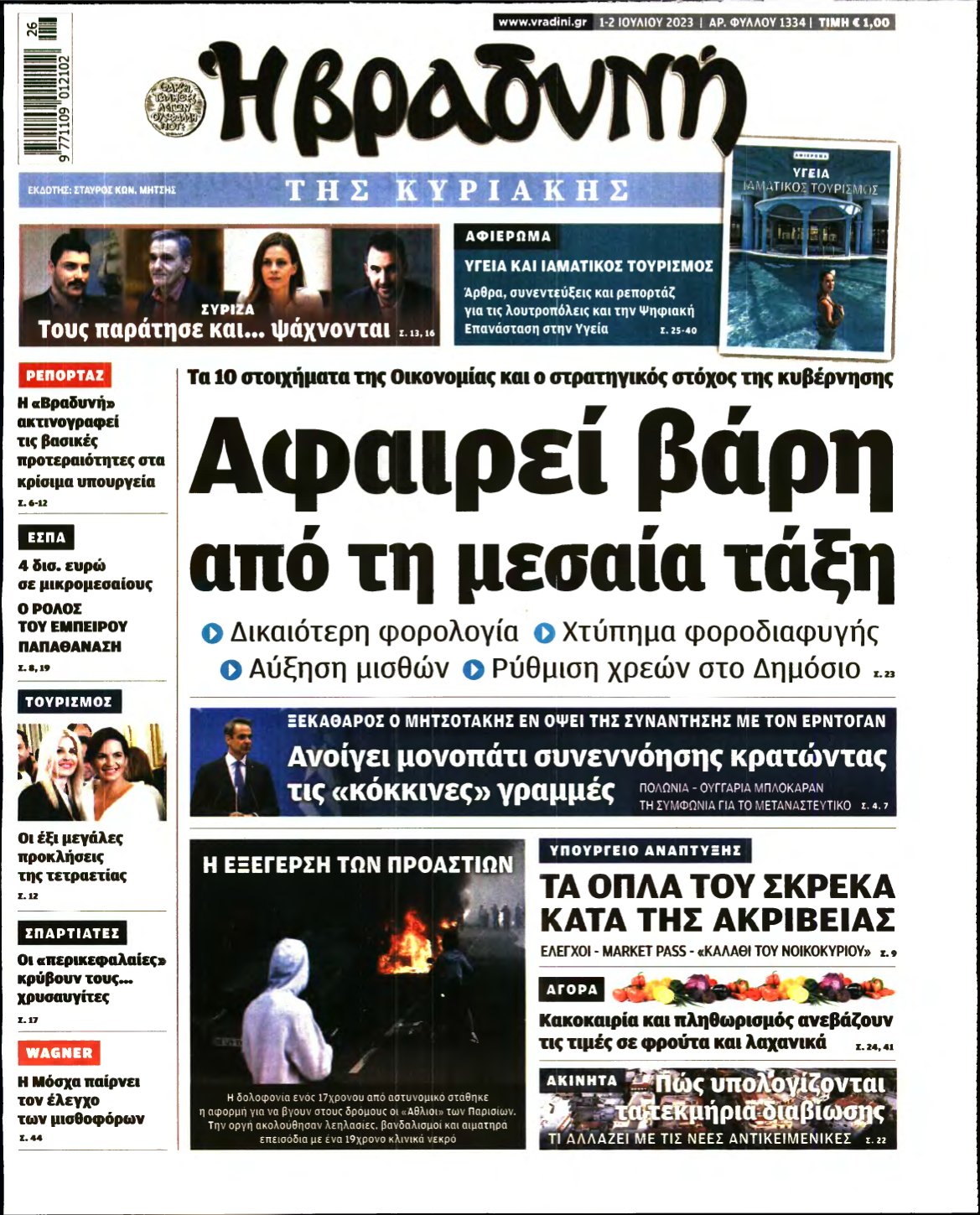 ΒΡΑΔΥΝΗ ΤΗΣ ΚΥΡΙΑΚΗΣ – 01/07/2023