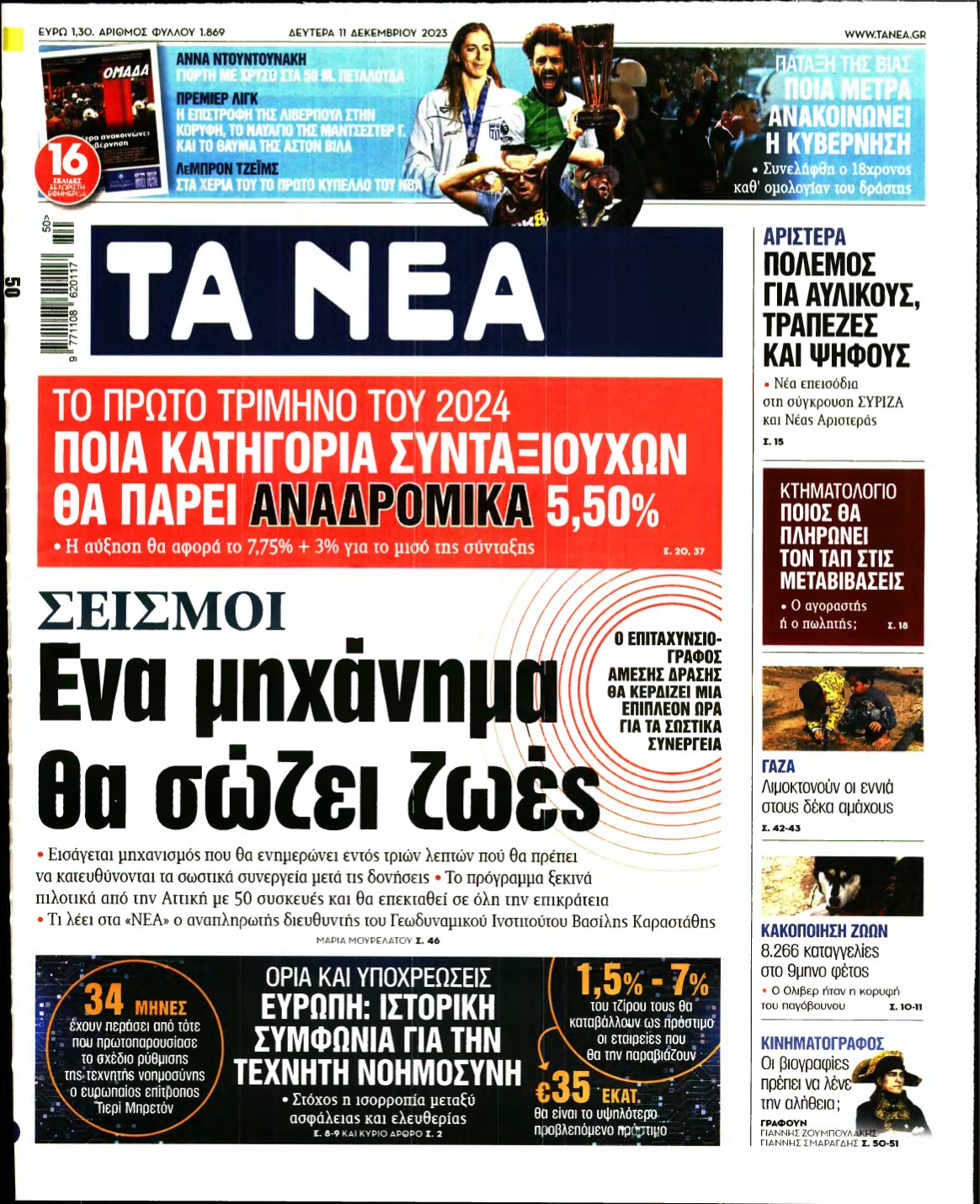 ΤΑ ΝΕΑ – 11/12/2023
