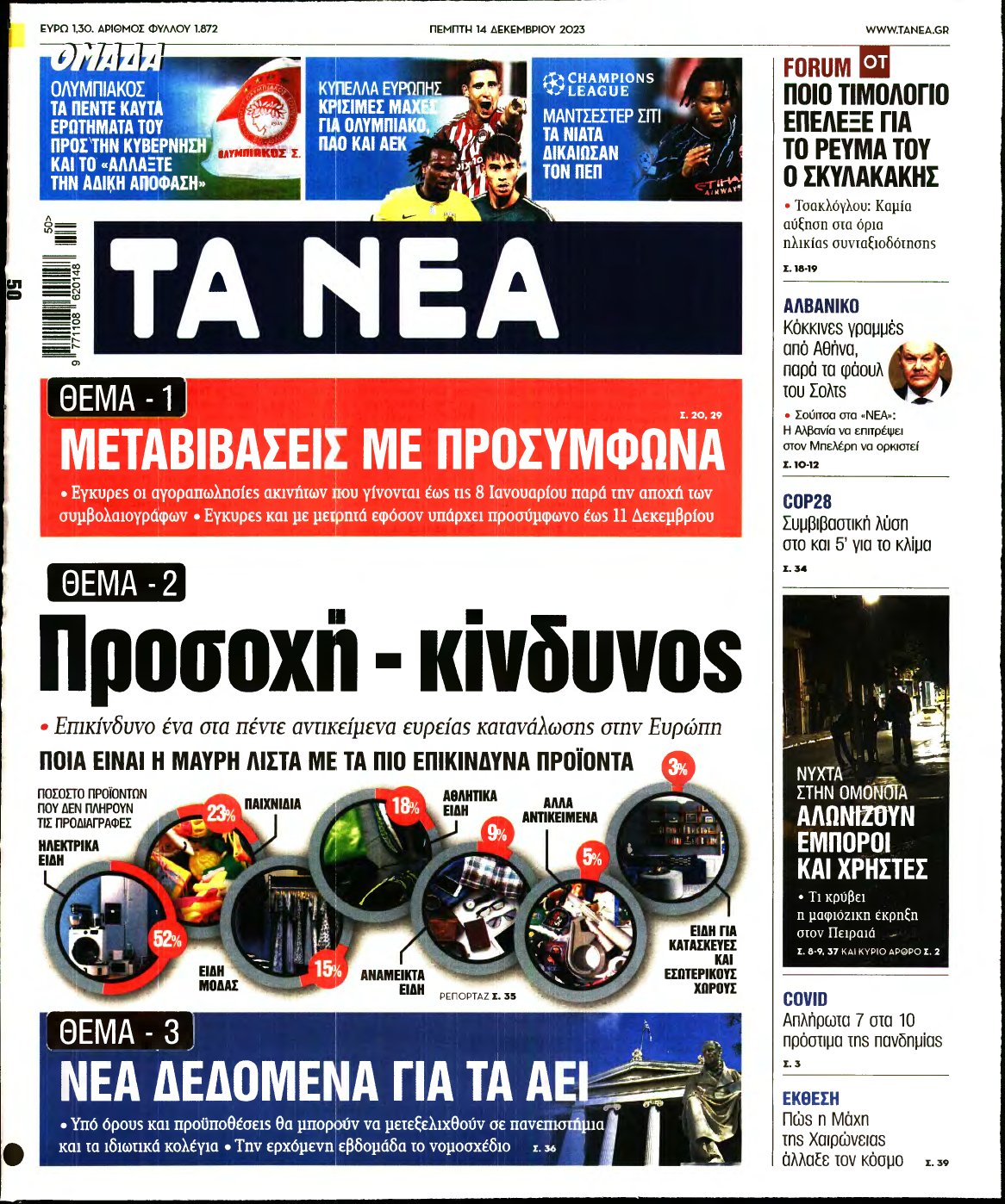 ΤΑ ΝΕΑ – 14/12/2023