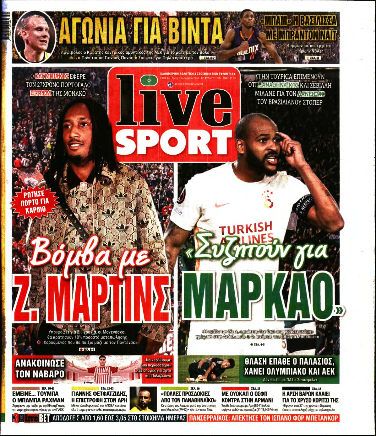 LIVE SPORT – 02/01/2024