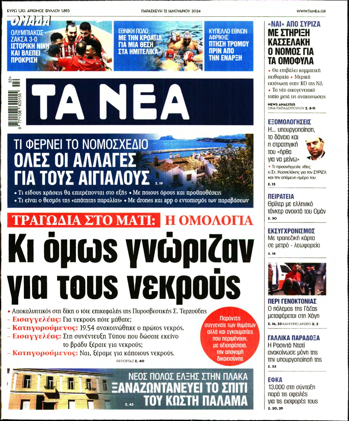 ΤΑ ΝΕΑ – 12/01/2024