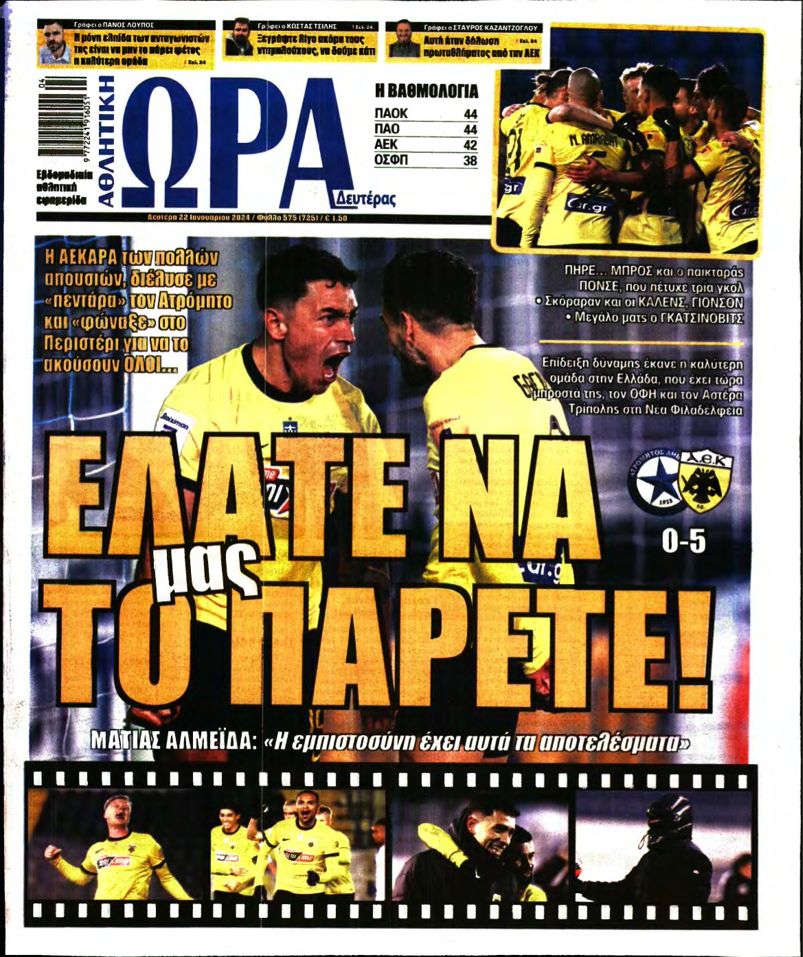 ΩΡΑ ΤΩΝ ΣΠΟΡ – 22/01/2024