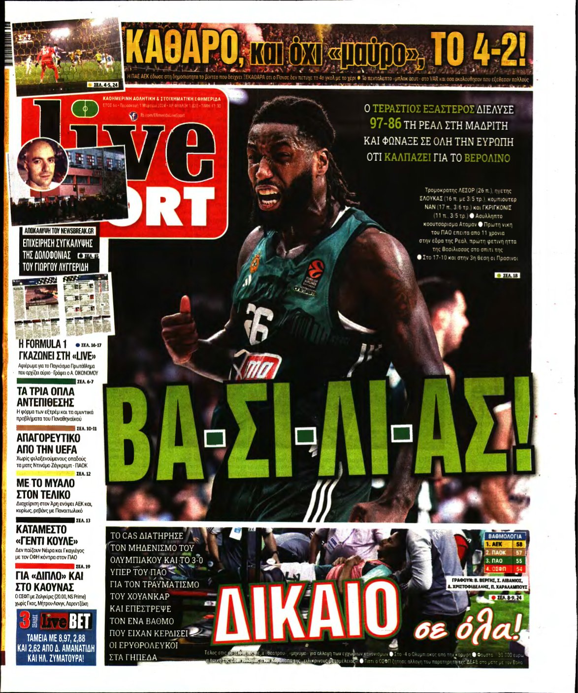 LIVE SPORT – 01/03/2024