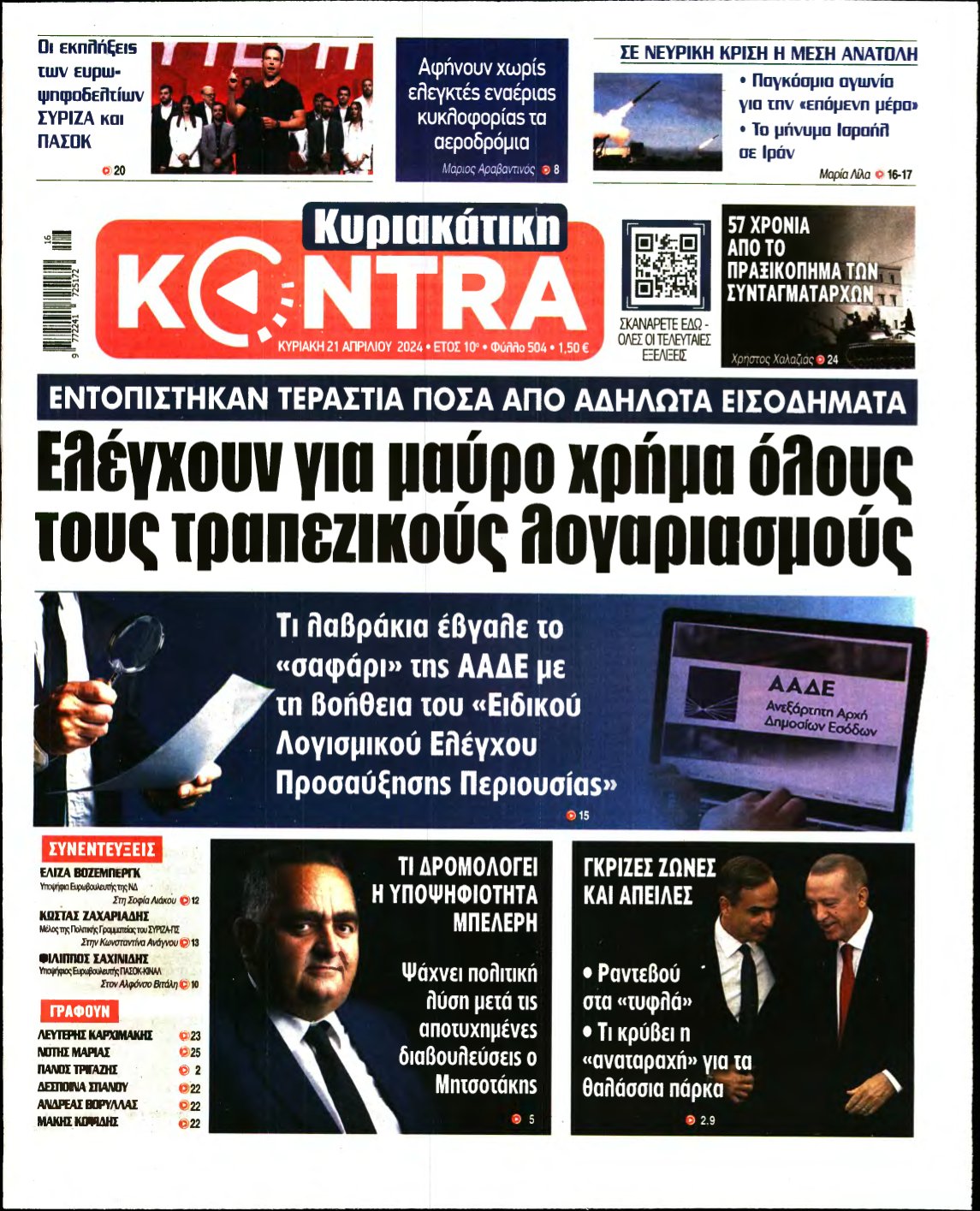 ΚΥΡΙΑΚΑΤΙΚΗ KONTRA NEWS – 21/04/2024