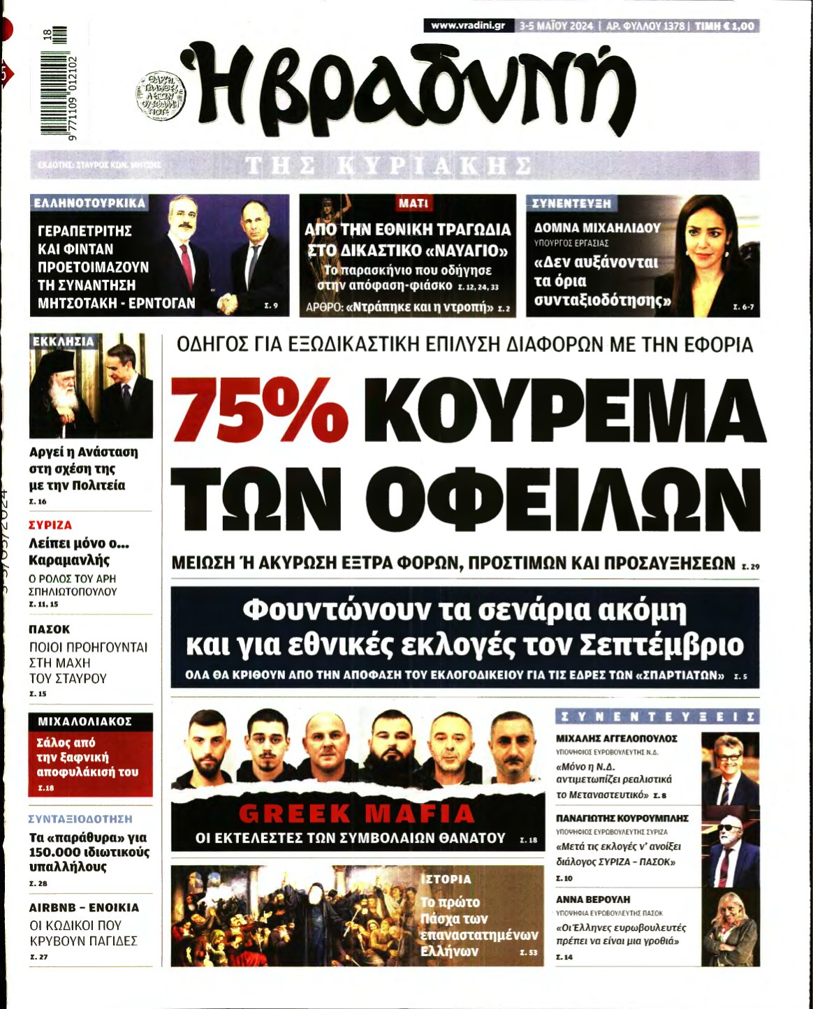 ΒΡΑΔΥΝΗ ΤΗΣ ΚΥΡΙΑΚΗΣ – 03/05/2024