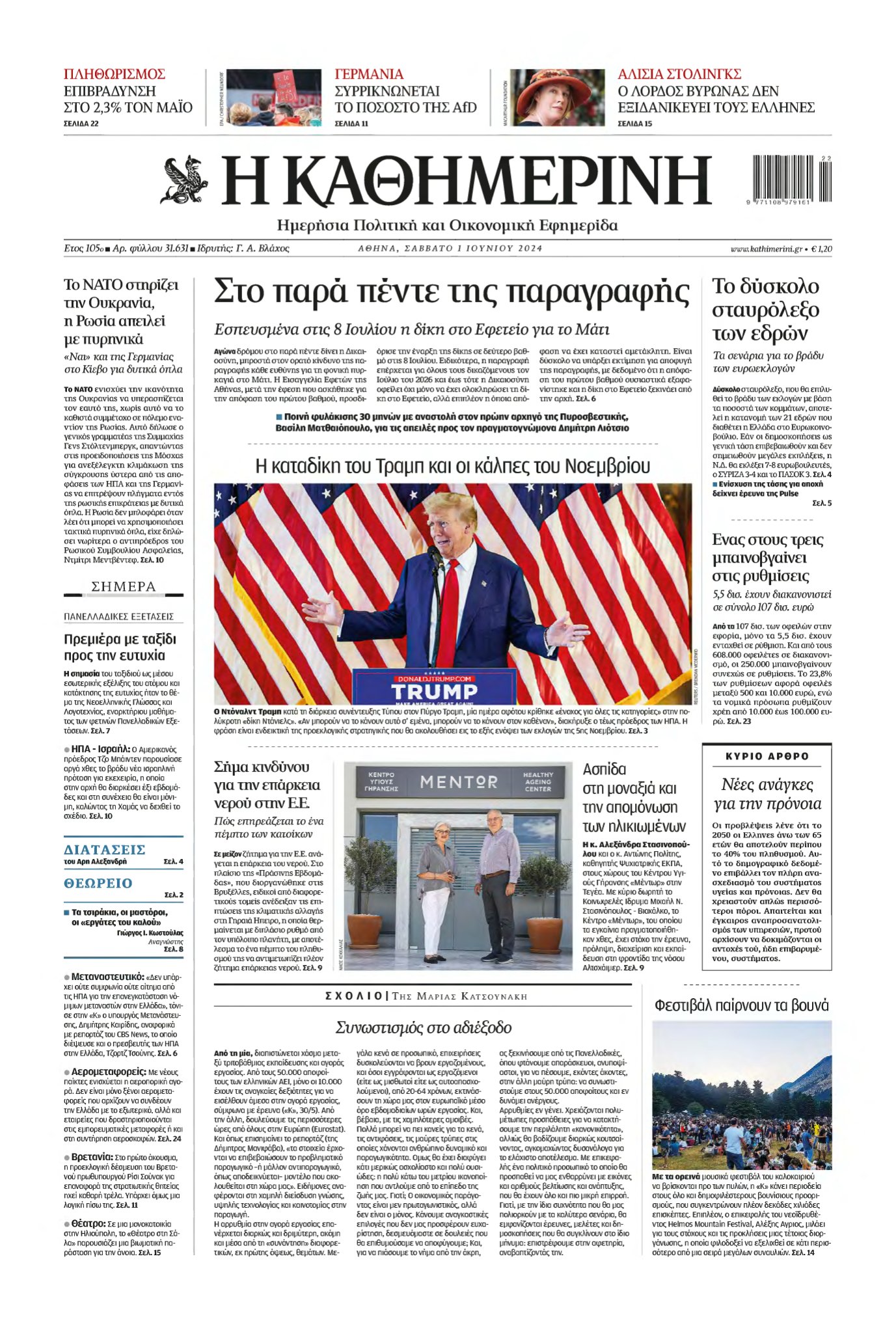 ΚΑΘΗΜΕΡΙΝΗ – 01/06/2024