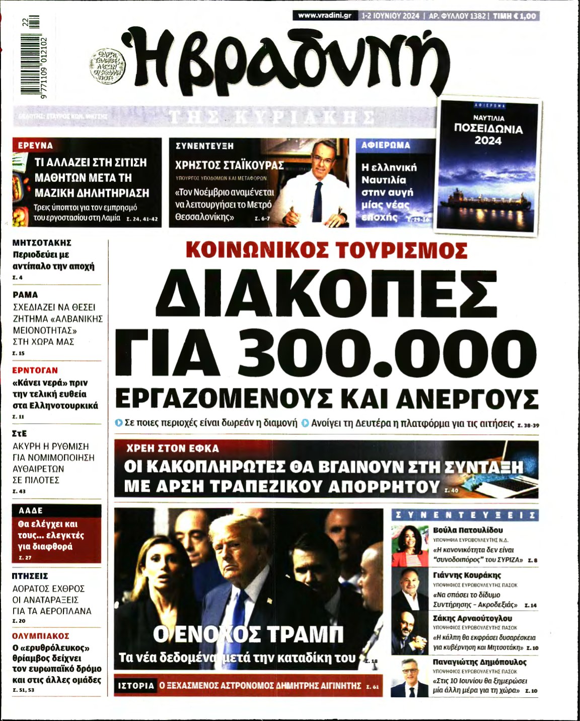 ΒΡΑΔΥΝΗ ΤΗΣ ΚΥΡΙΑΚΗΣ – 01/06/2024