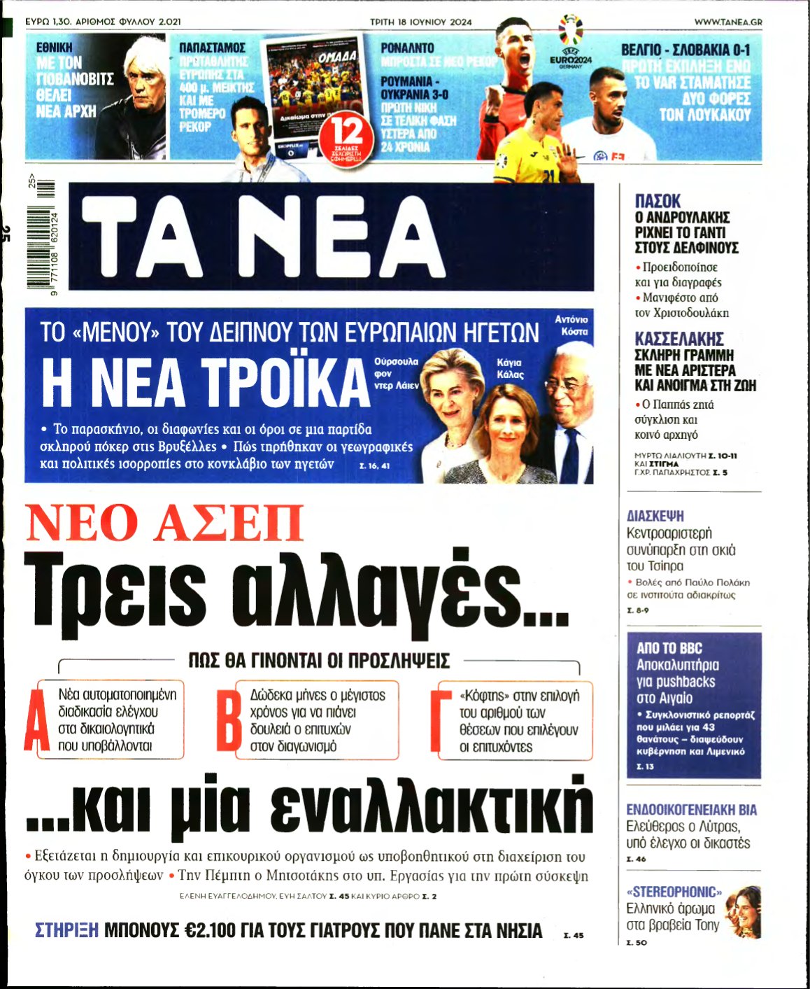ΤΑ ΝΕΑ – 18/06/2024